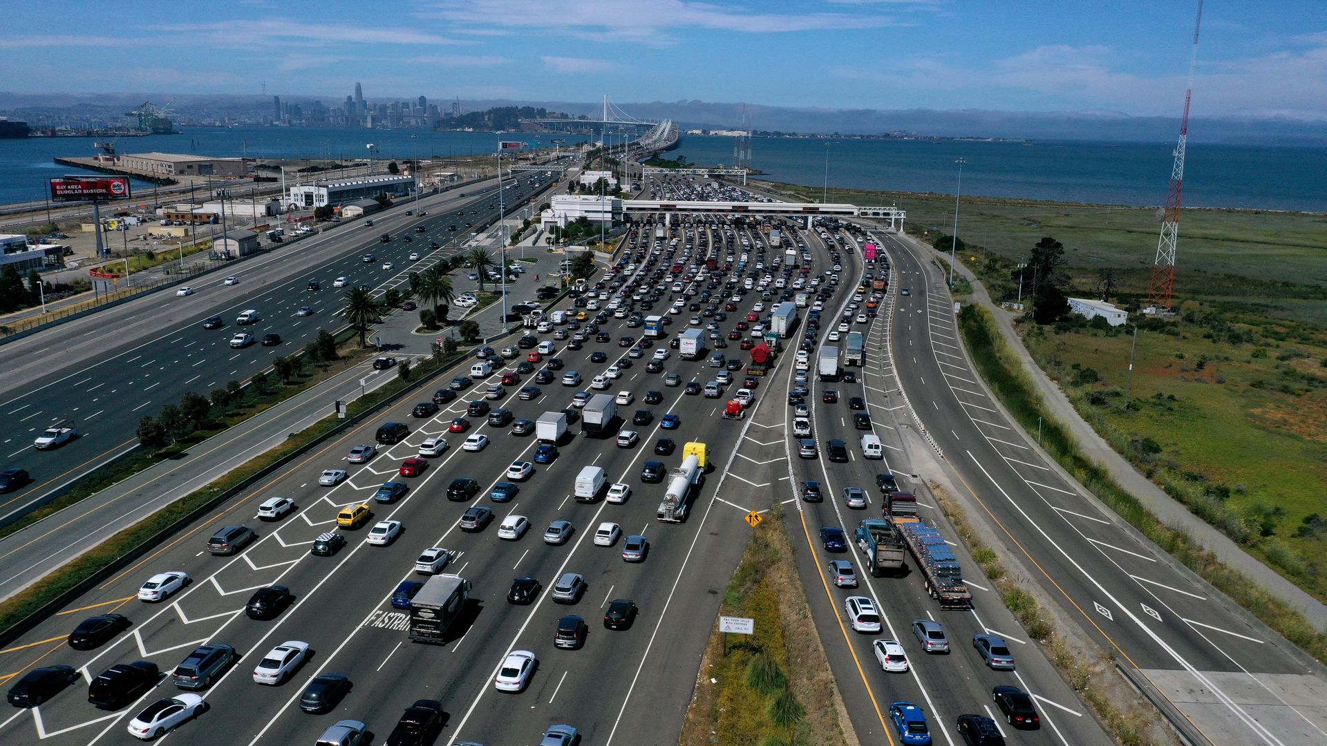 Traffic on a bridge