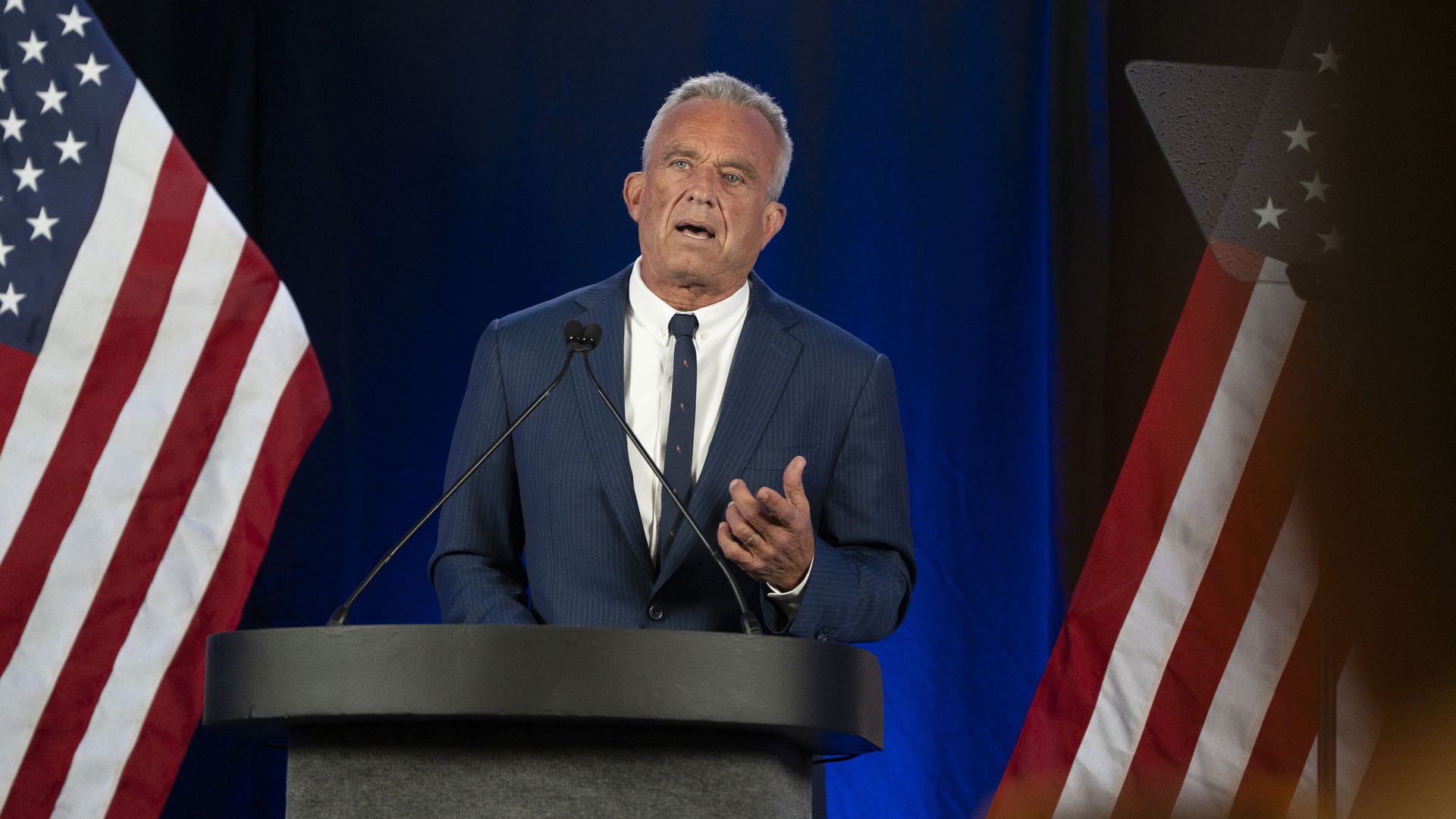  Former Presidential candidate Robert F. Kennedy Jr. gives remarks at the Renaissance Phoenix Downtown Hotel on August 23, 2024 in Phoenix, Arizona.