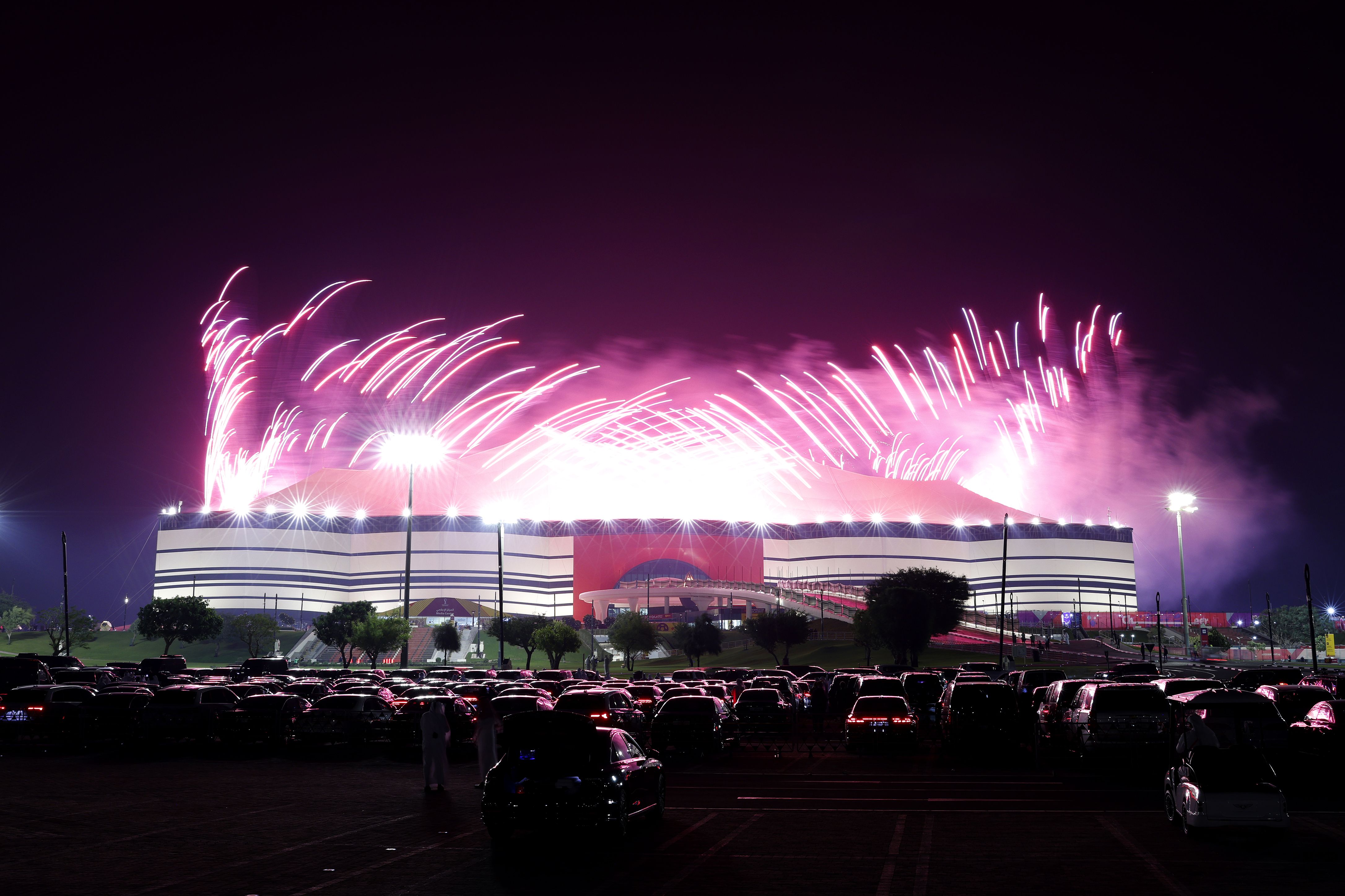 Fireworks explode during the opening ceremony prior to the FIFA World Cup Qatar 2022 