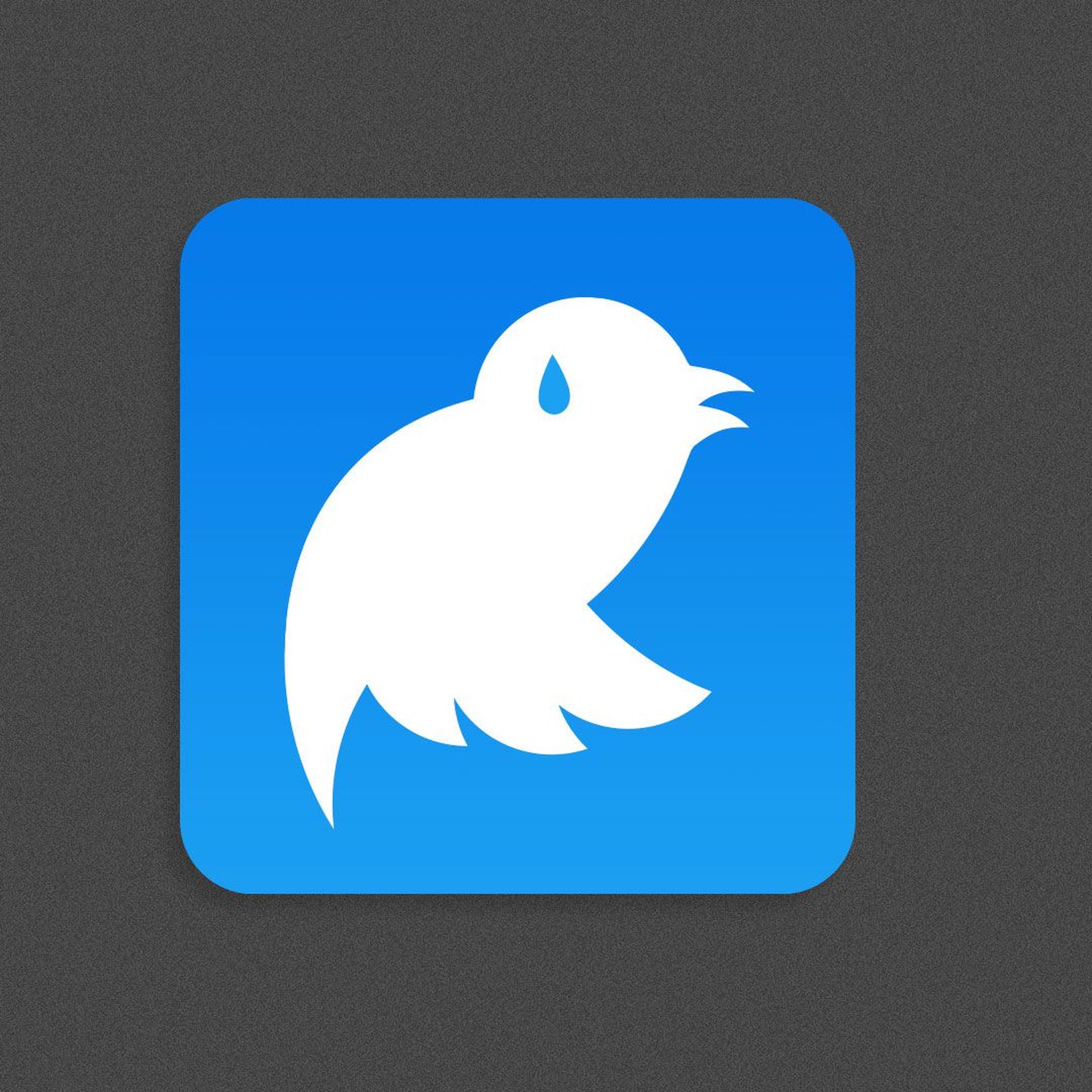 Illustration of a sad, sweating Twitter bird logo. 