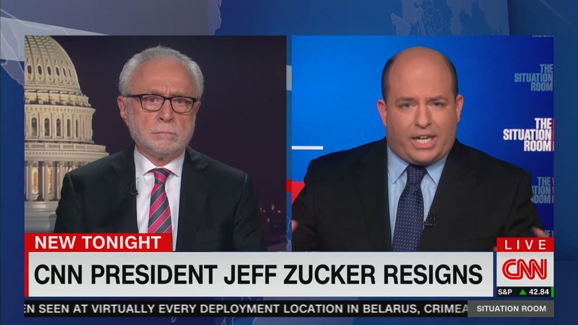 Wolf Blitzer and Brian Stelter