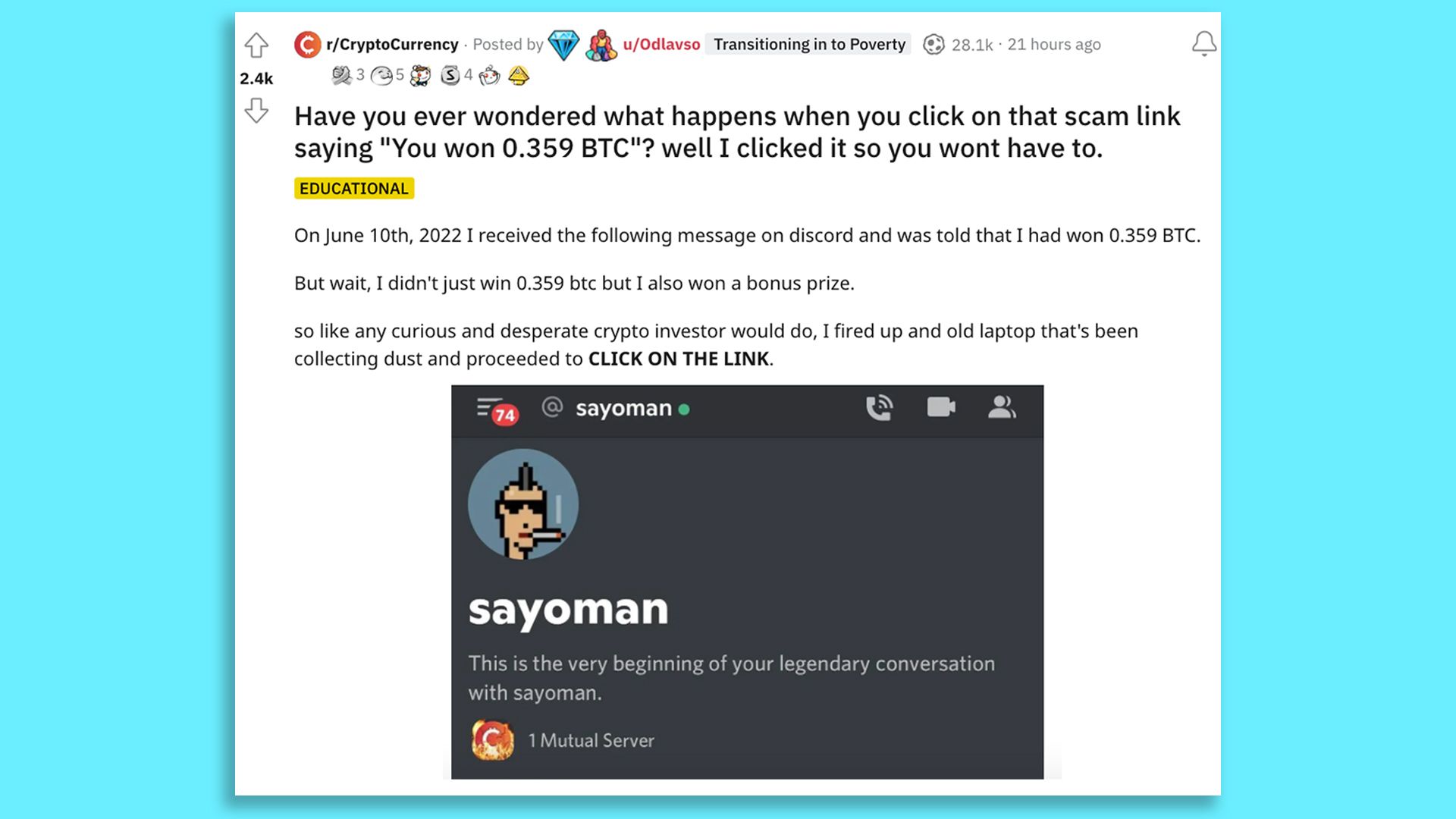 A screenshot of a Reddit page.