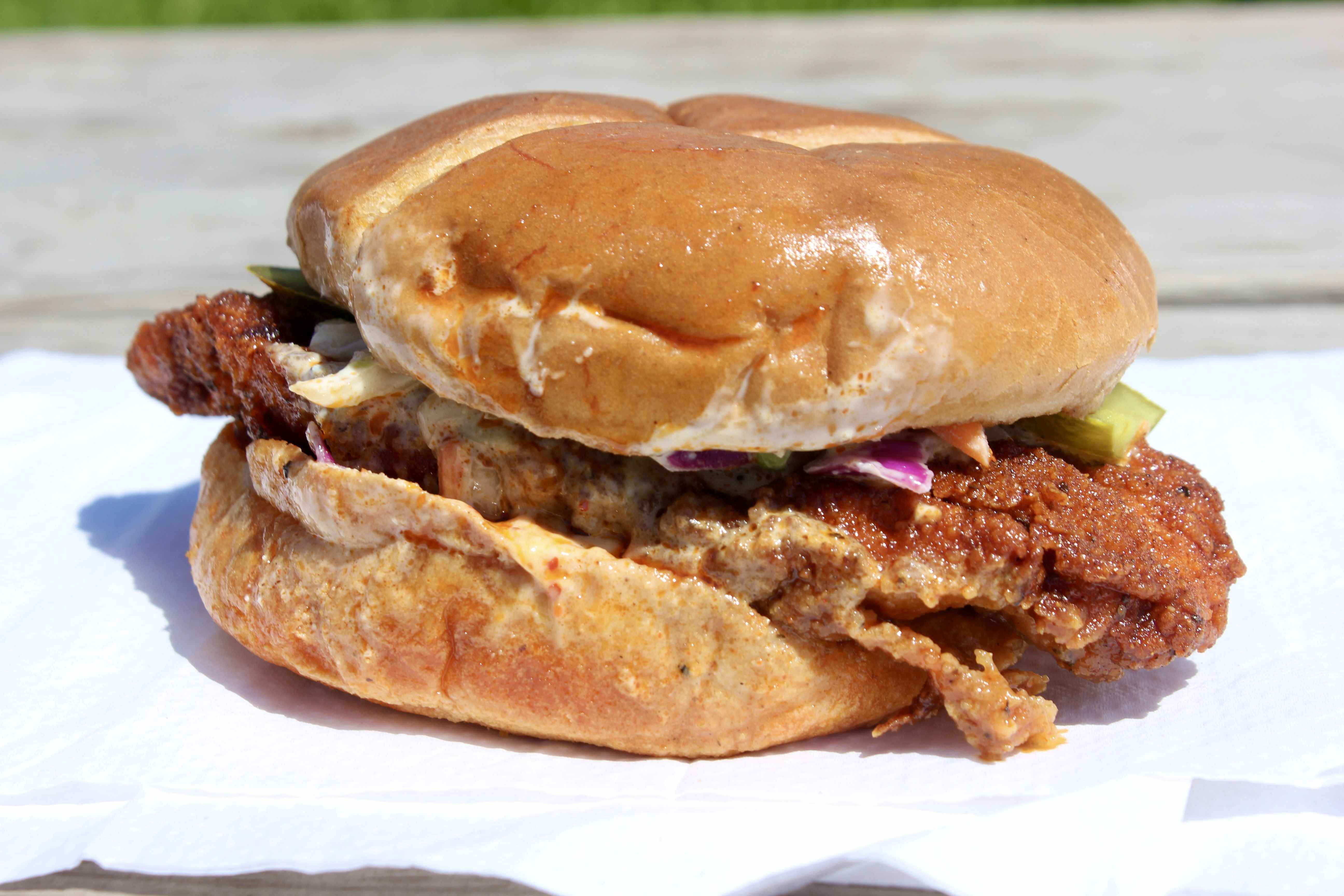 The original Nashville Hot Chicken Sandwich from Chicken Heat.