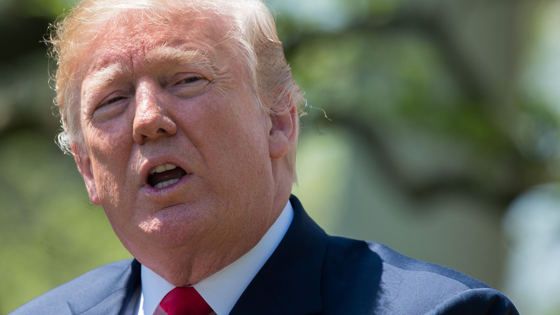 Close up of Trump talking