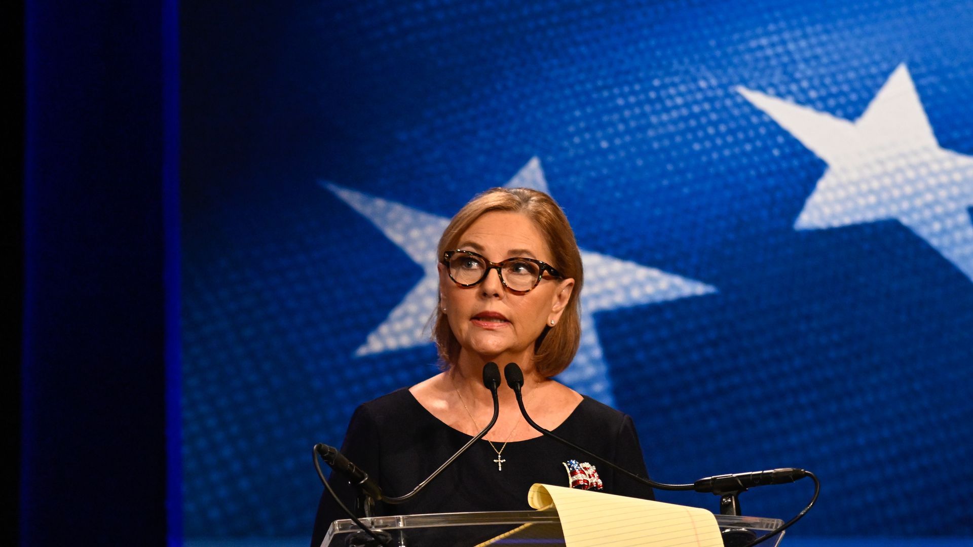 Se. Darline Graham during a televised debate in Newberry SC, on Aug. 18.