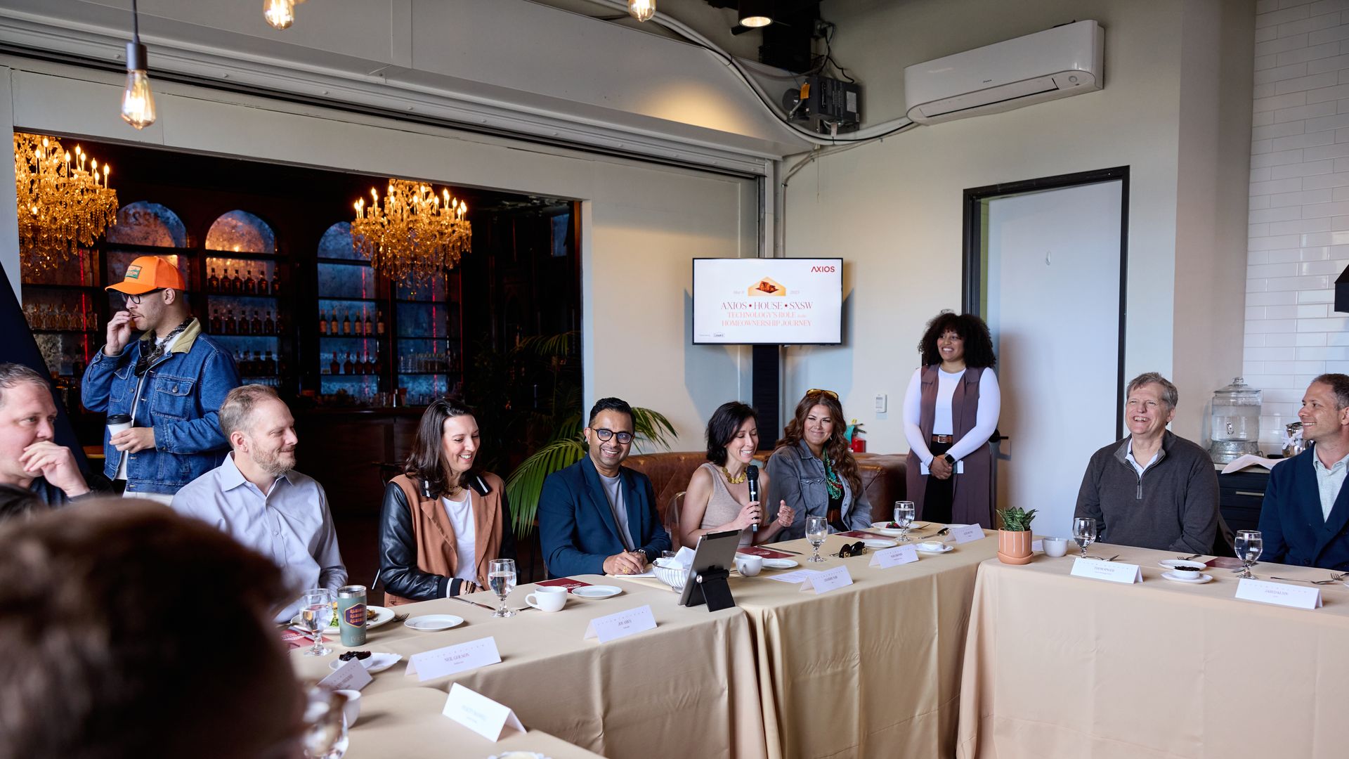 Attendees enjoy brunch during the discussion. Photo: Rick Cortez on behalf of Axios