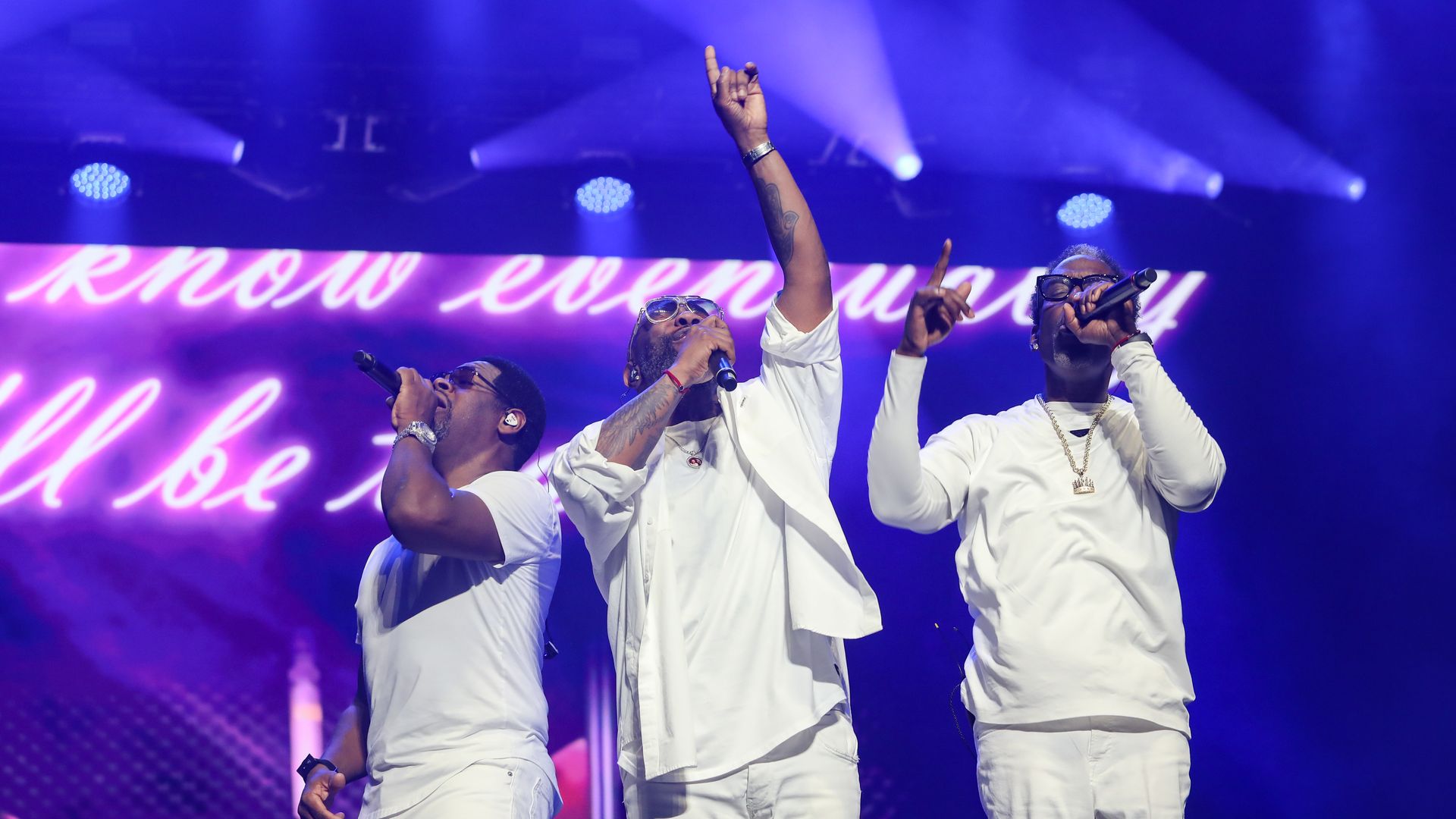Boyz II Men performs on stage during Day 3 of the 2025 ESSENCE Festival of Culture at Caesars Superdome on July 06, 2025 in New Orleans, Louisiana. 