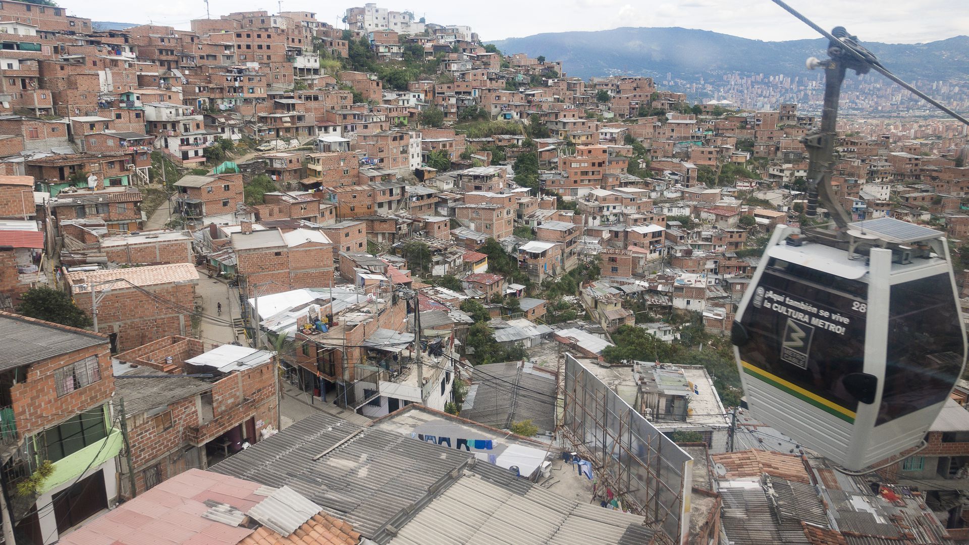 Photo of a MetroCable car in Medellin, Colombia