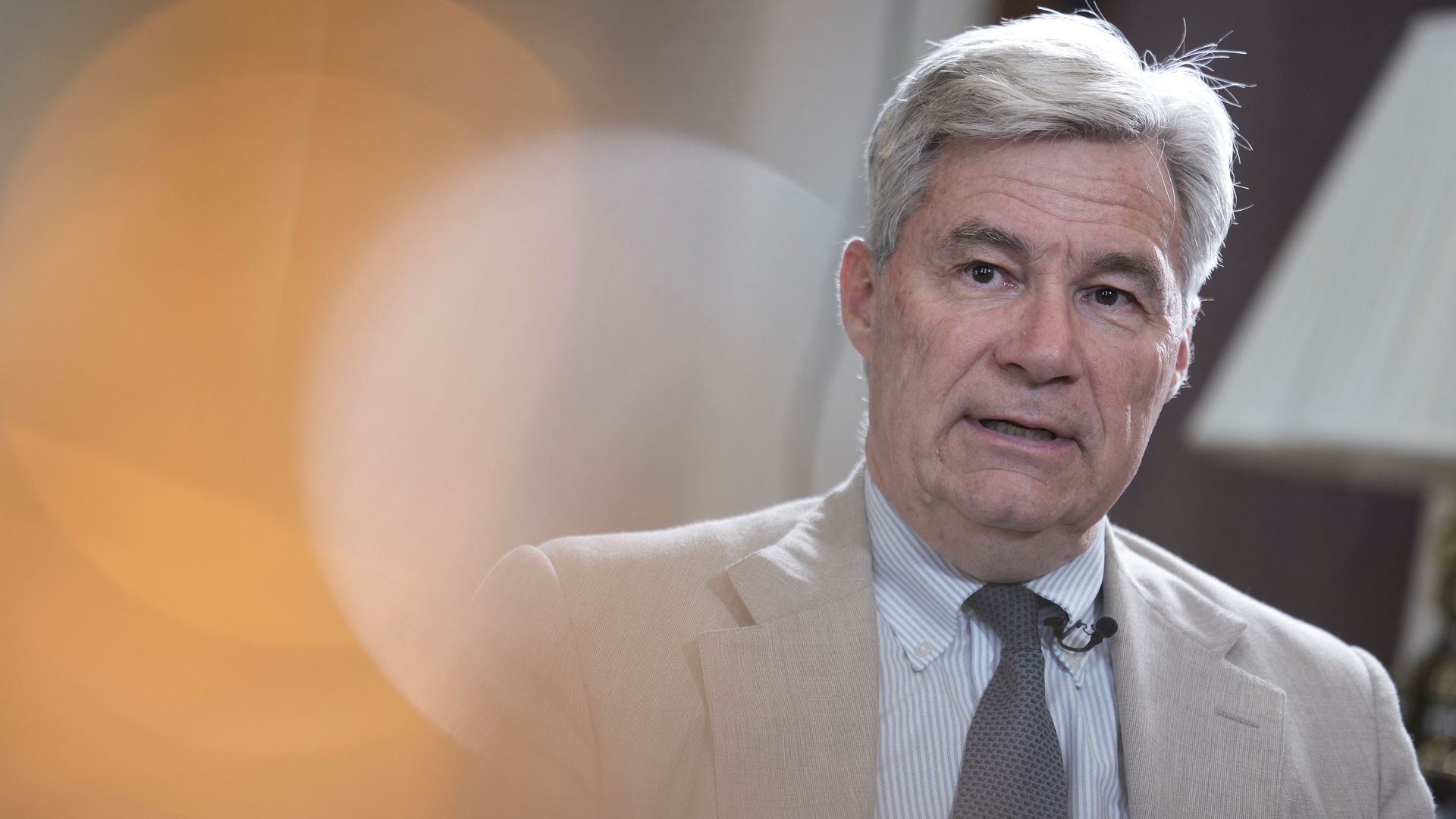 Sen. Sheldon Whitehouse, Democrat from Rhode Island, speaks during an interview on Capitol Hill on July 8, 2025.