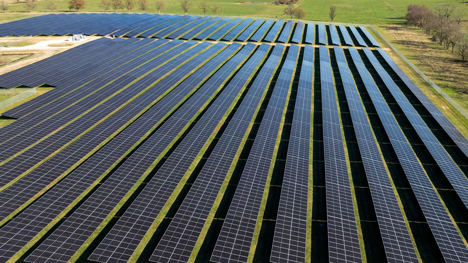 A photo of a solar farm.