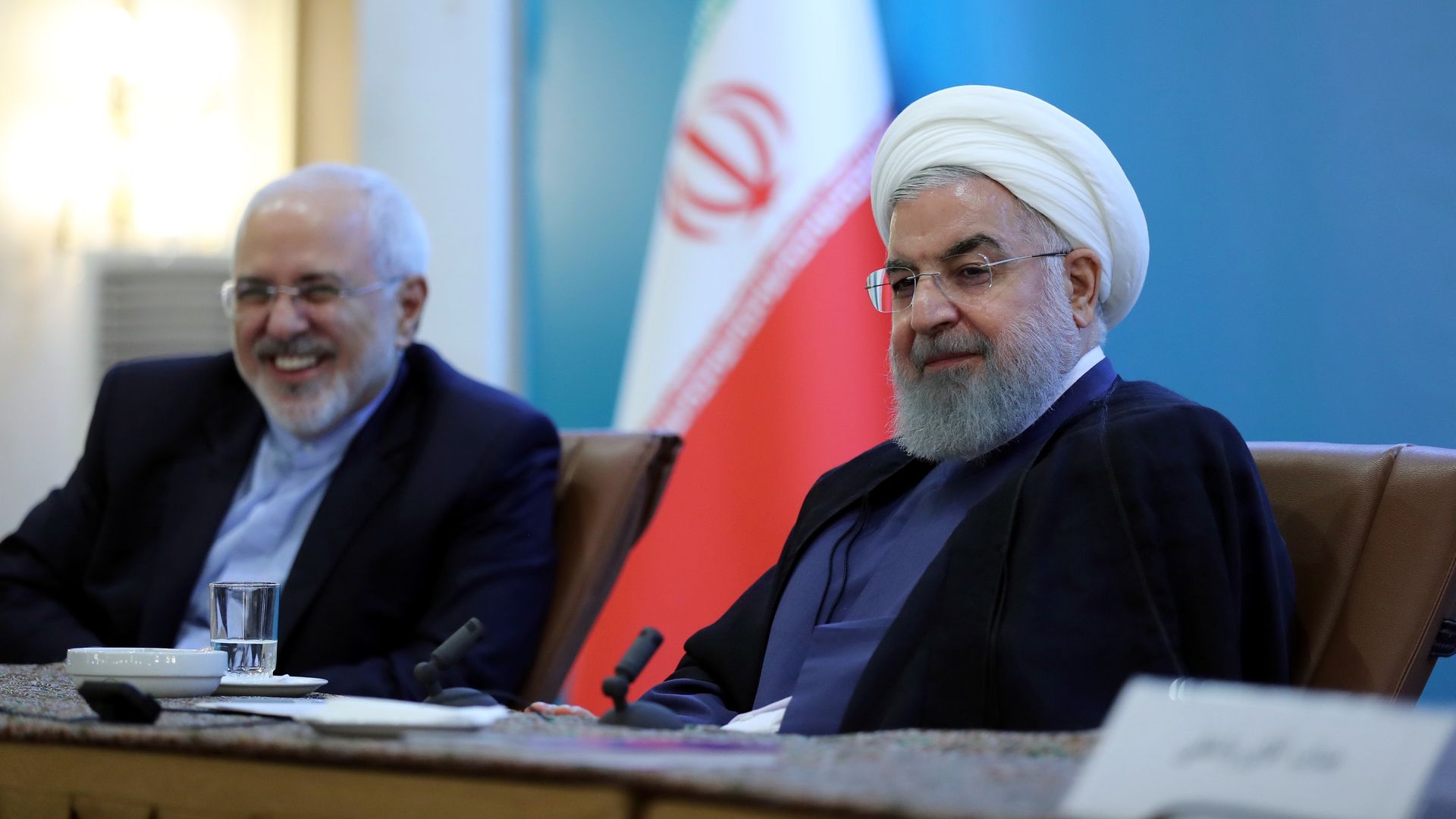 Iran's foreign minister Javad Zarif and president Hassan Rouhani
