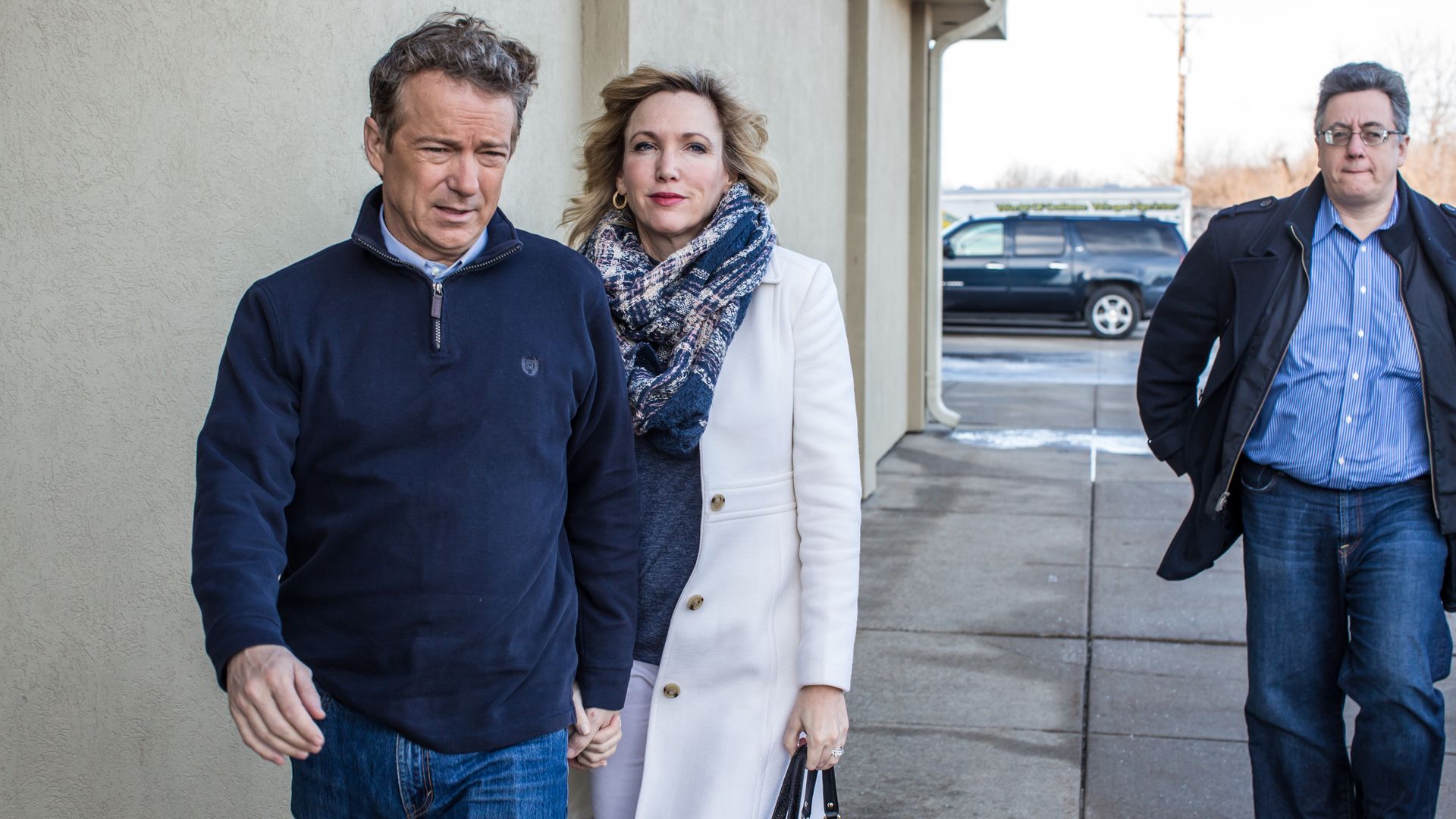 Rand and Kelley Paul hold hands while out on the campaign trail in 2016.