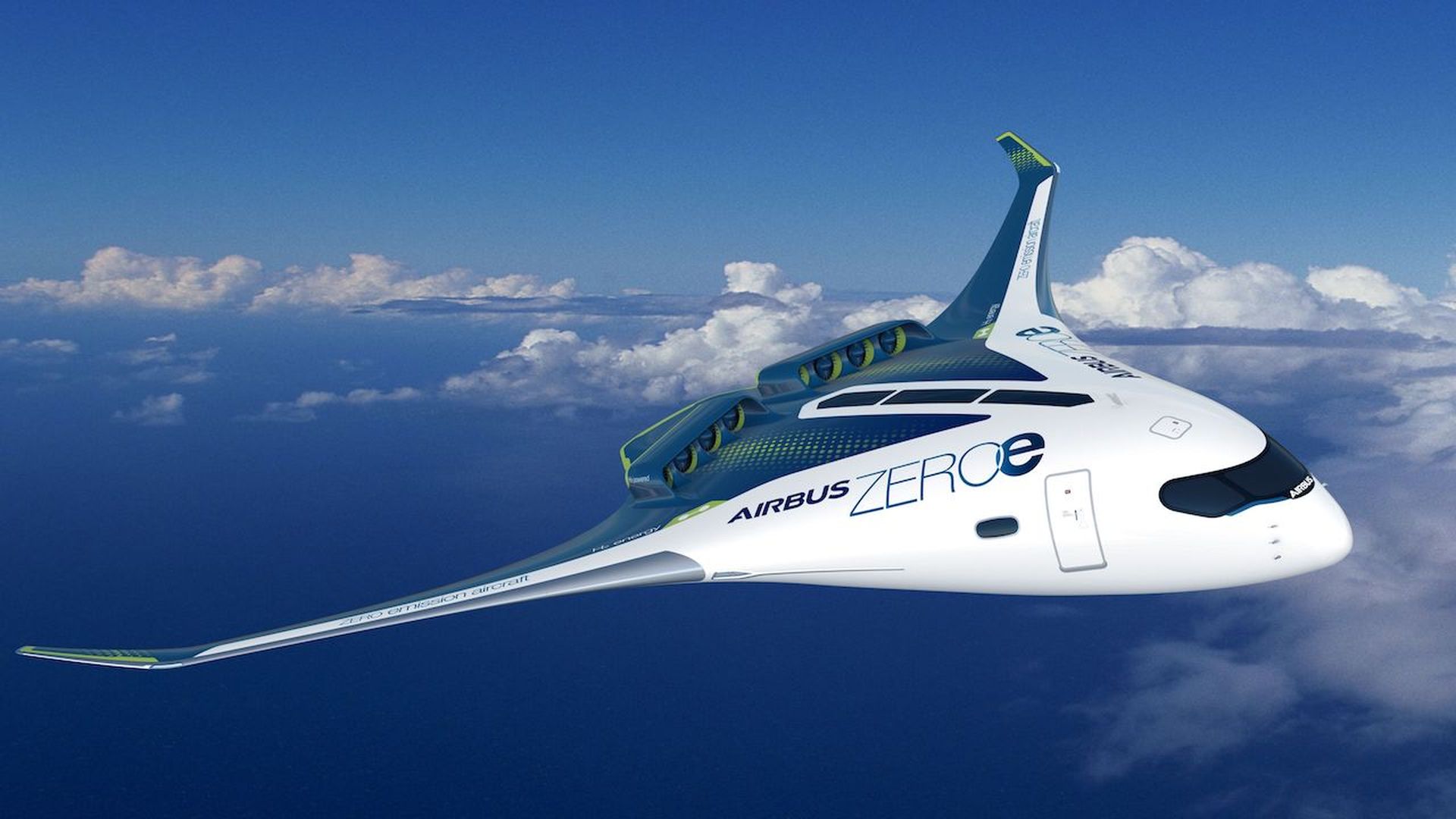 Illustration of Airbus zero-emissions plane concept