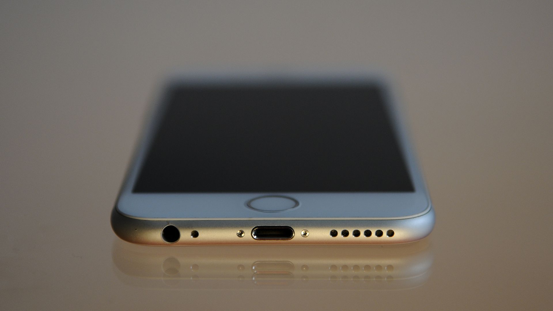 The lightning port on an iPhone