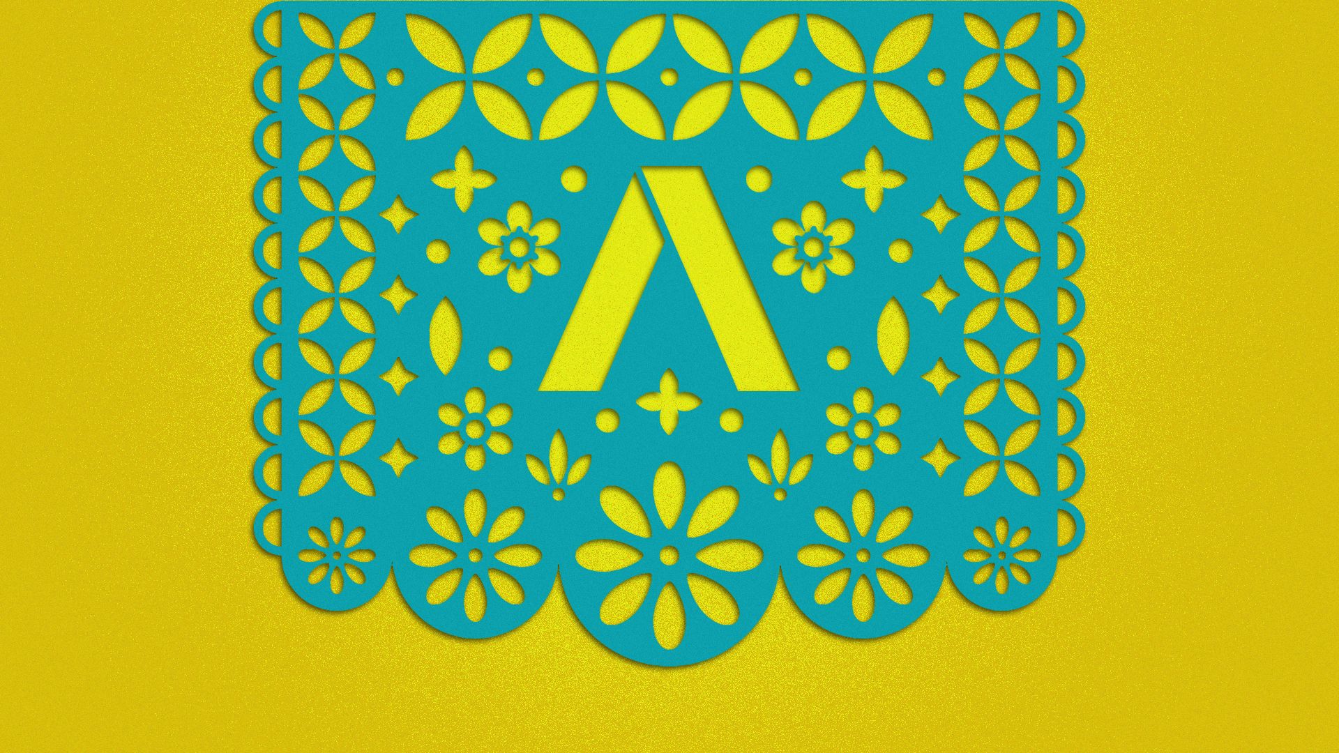 Illustration of the Axios logo cut into a papel picado.