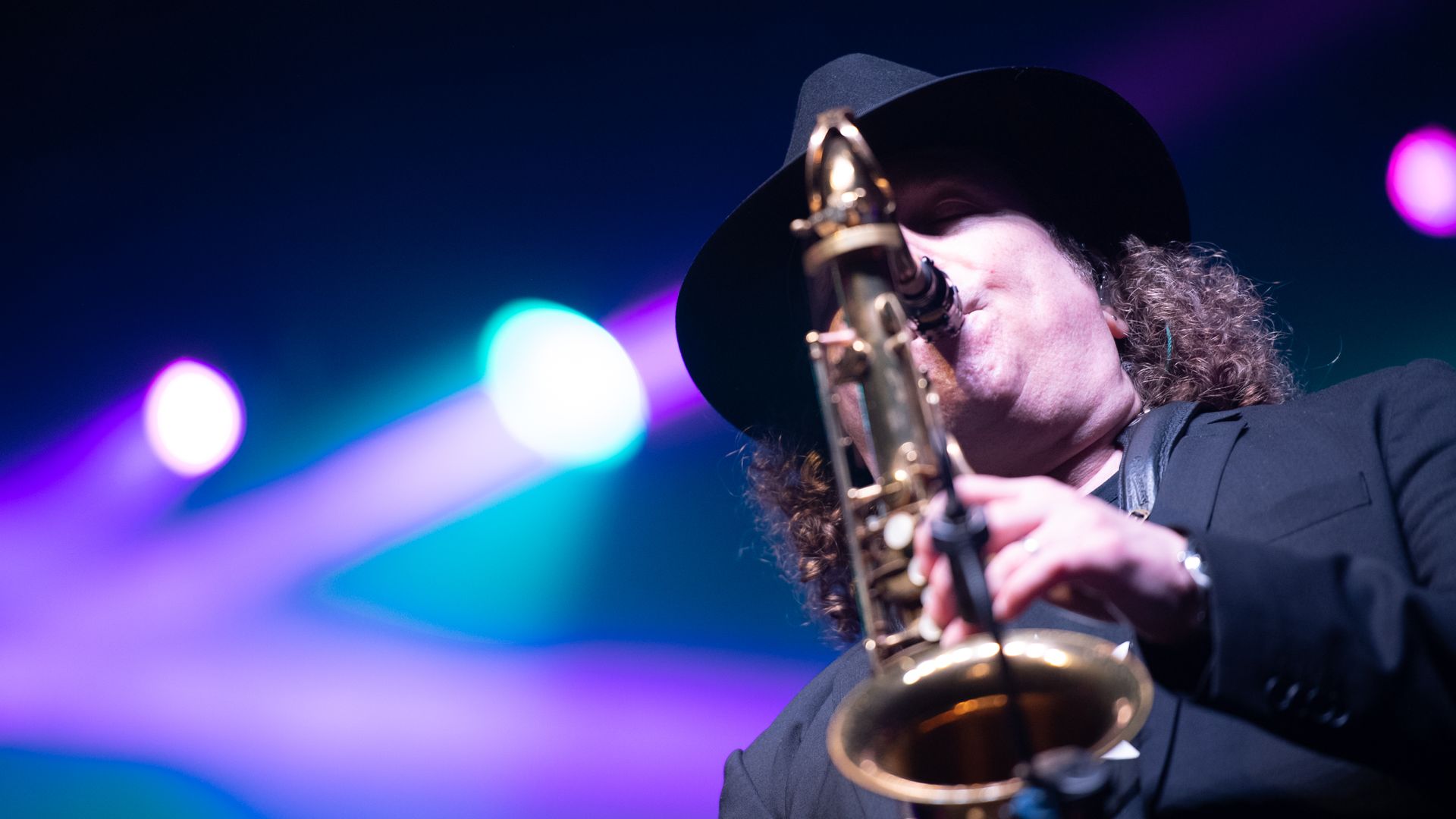 Boney James playing the saxophone. 