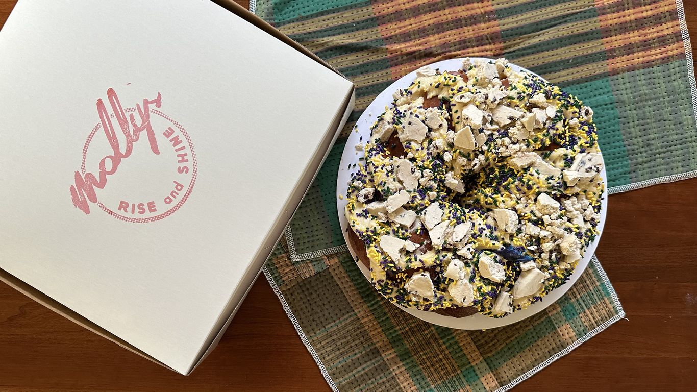 Get a great Mardi Gras king cake at Molly's Rise and Shine Axios New
