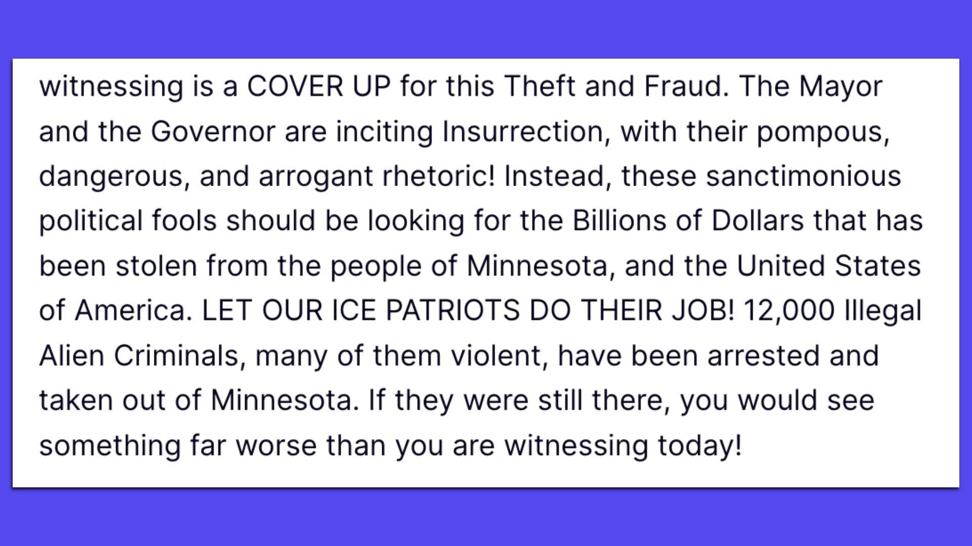A President Trump post on Truth Social at 2:06 p.m. ET. 