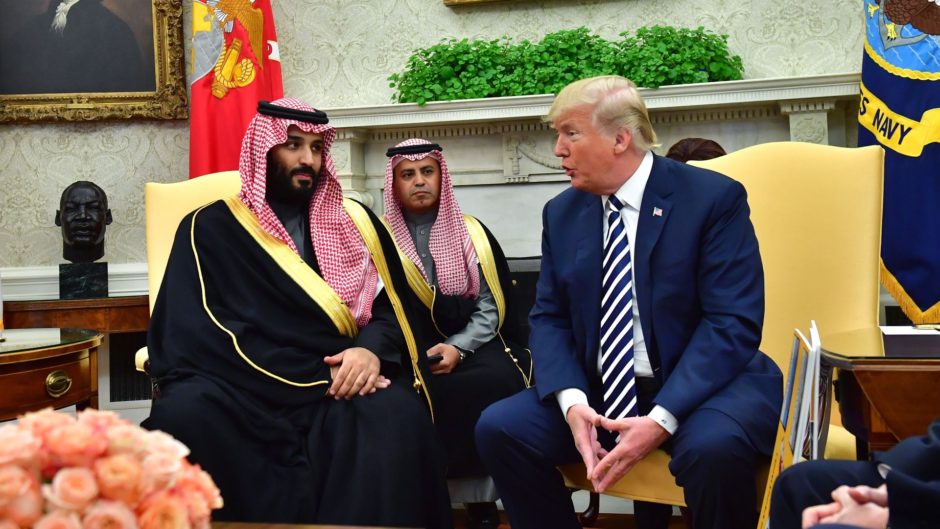 Saudi Crown Prince Mohammed Bin Salman and President Trump.