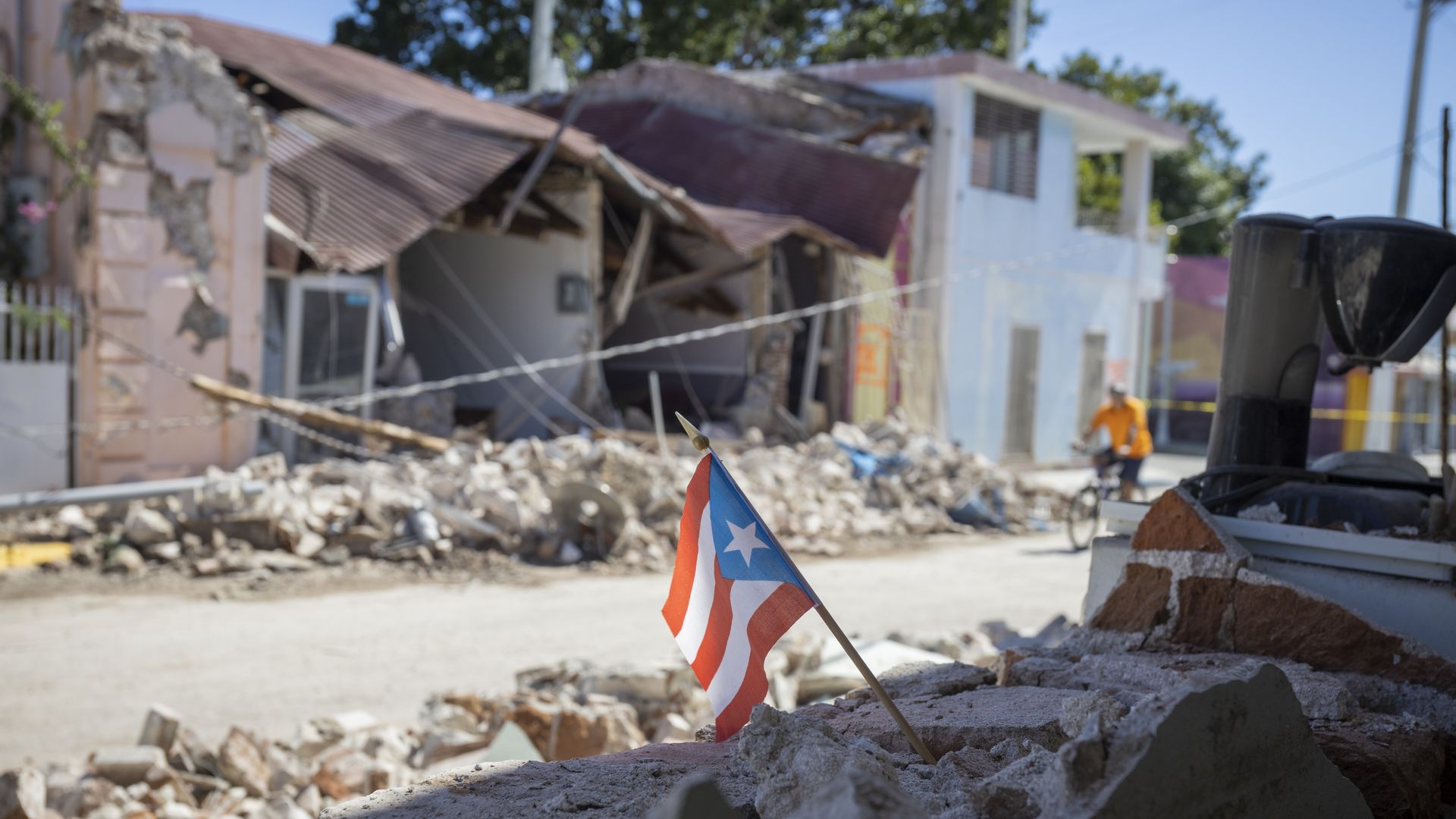 : A view of damages at Guanica town after 6.4-magnitude earthquake hit Puerto Rico on January 7