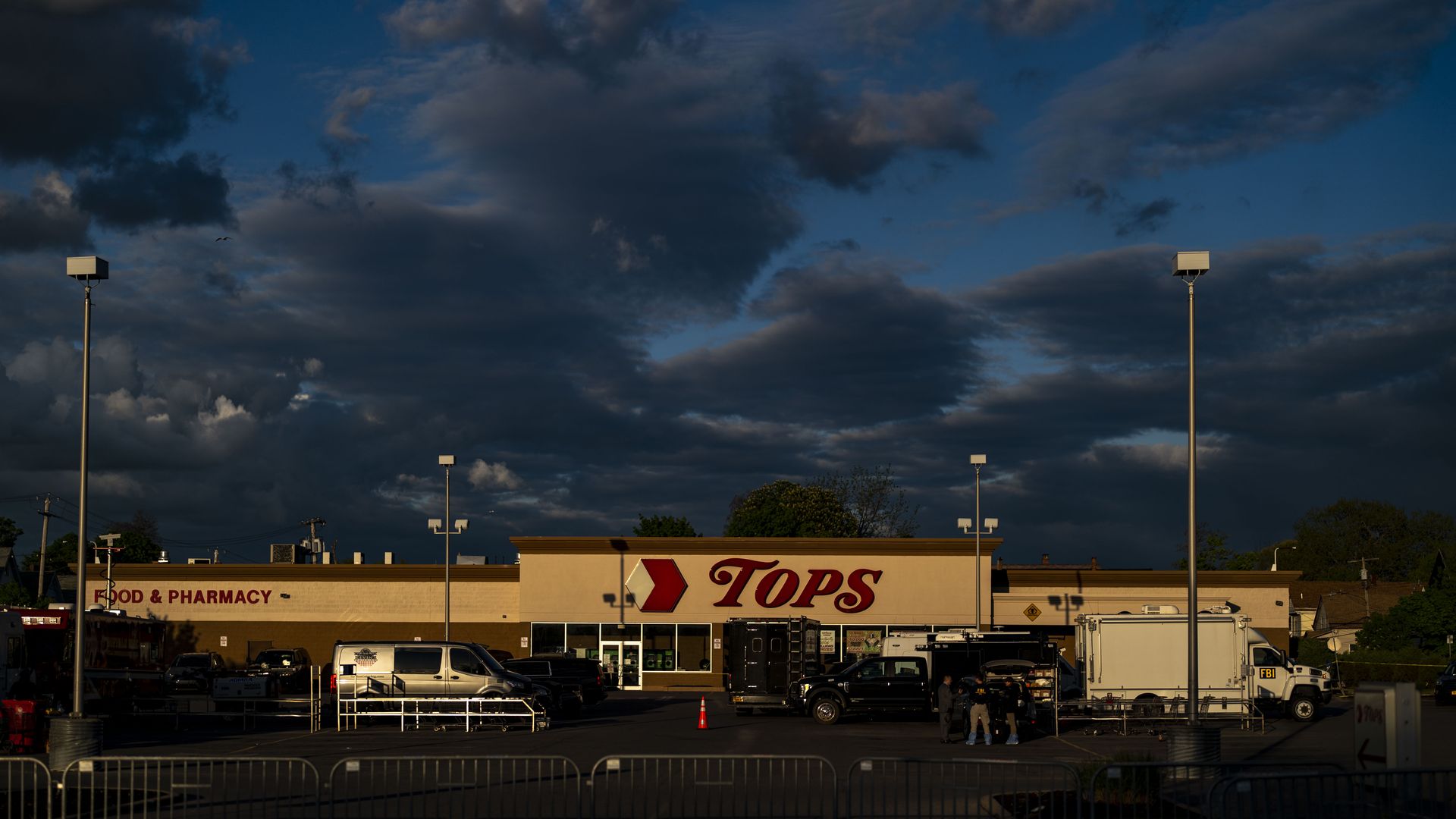 The site of the mass shooting, a Tops Friendly Market in Buffalo, New York, on May 17.