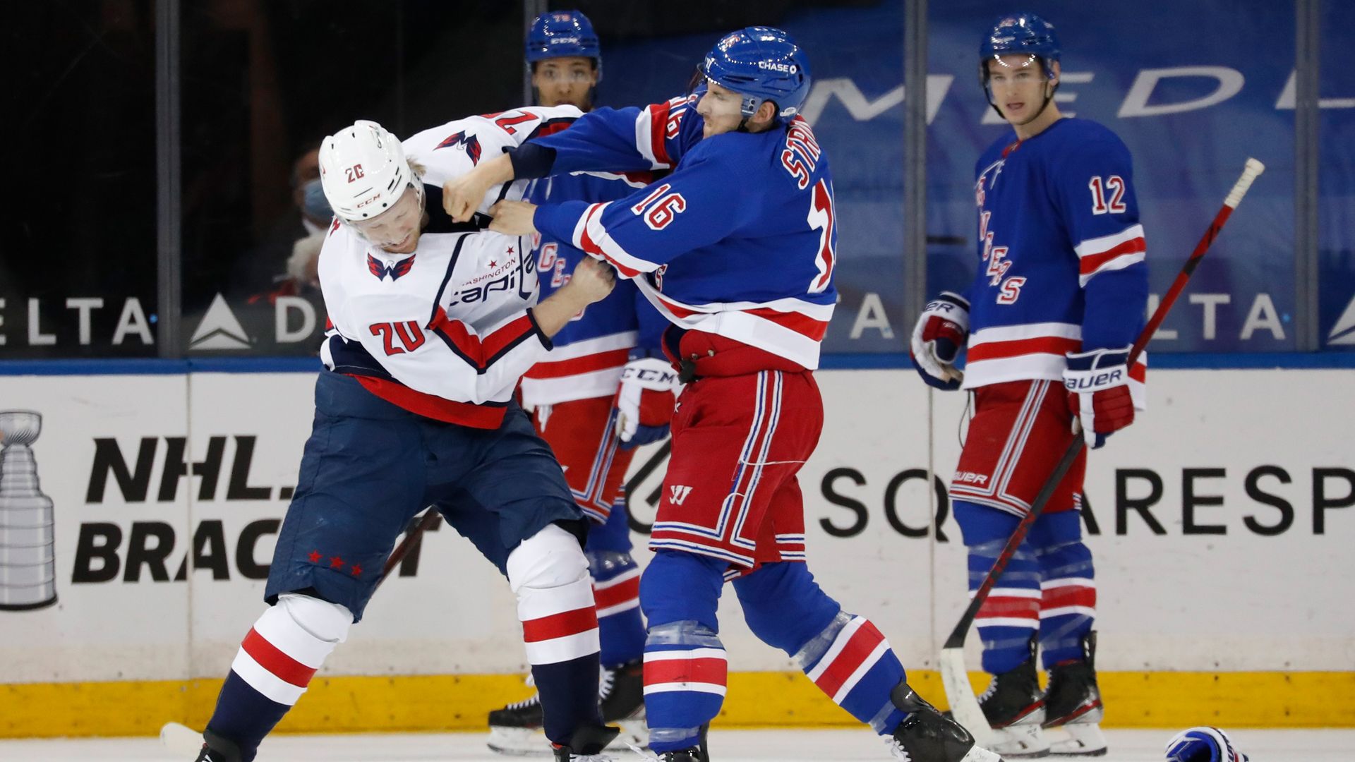Rangers and Capitals fighting