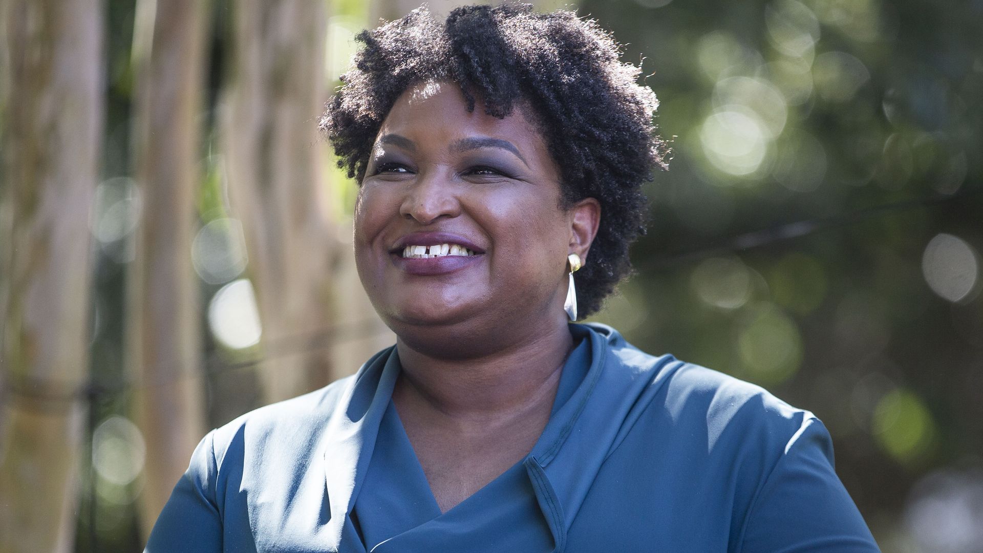 Profile photo of Democratic gubernatorial candidate Stacey Abrams smiling