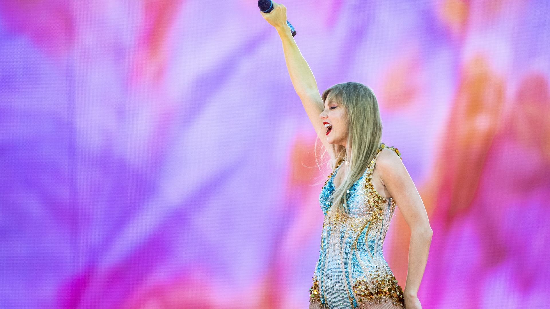 Taylor Swift performs July 14 at Empower Field at Mile High in Denver. Photo: Grace Smith/Denver Post via Getty Images