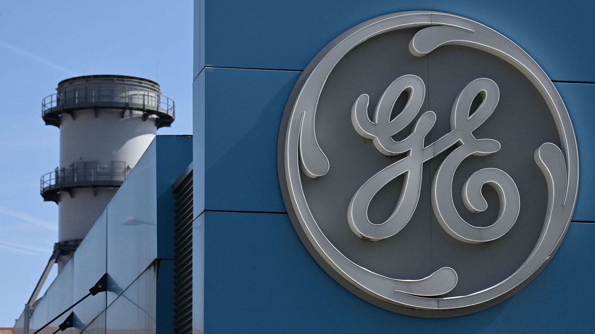 The logo of US giant General Electric