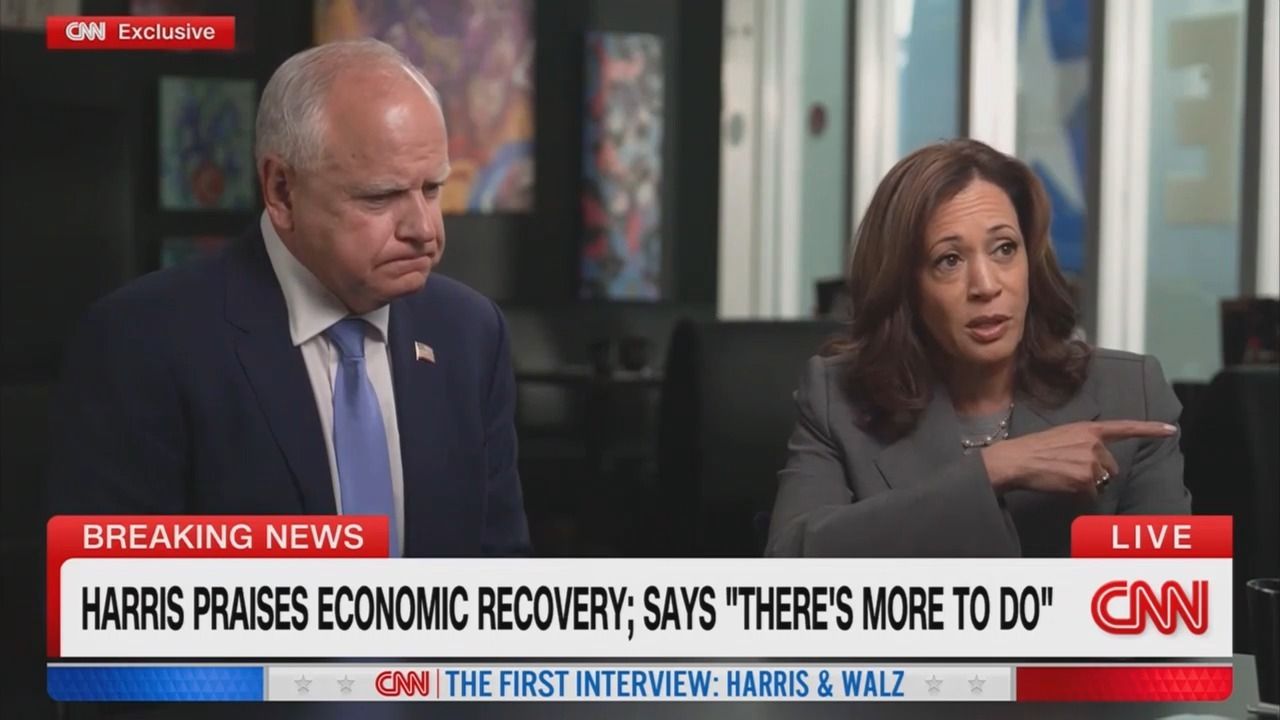 Harris and Walz during the CNN interview