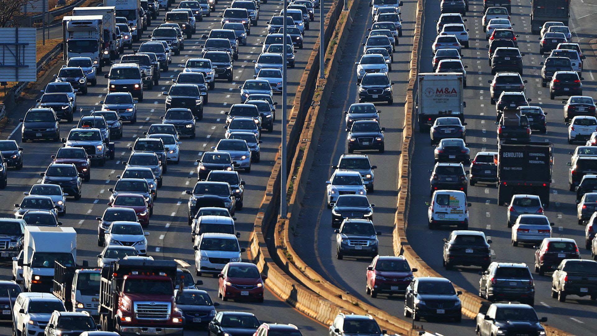 Bad highway traffic jam