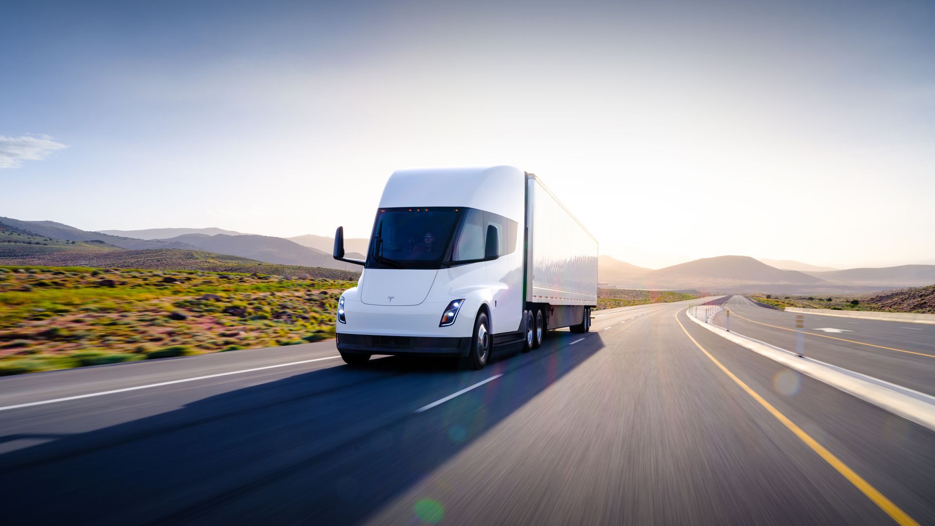 A photo of a Tesla semi truck