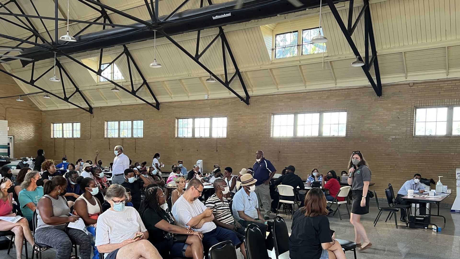 Juliana Fulton, Detroit's deputy parks planner, answered questions and heard input from residents about the new recreation center coming to Rouge Park.