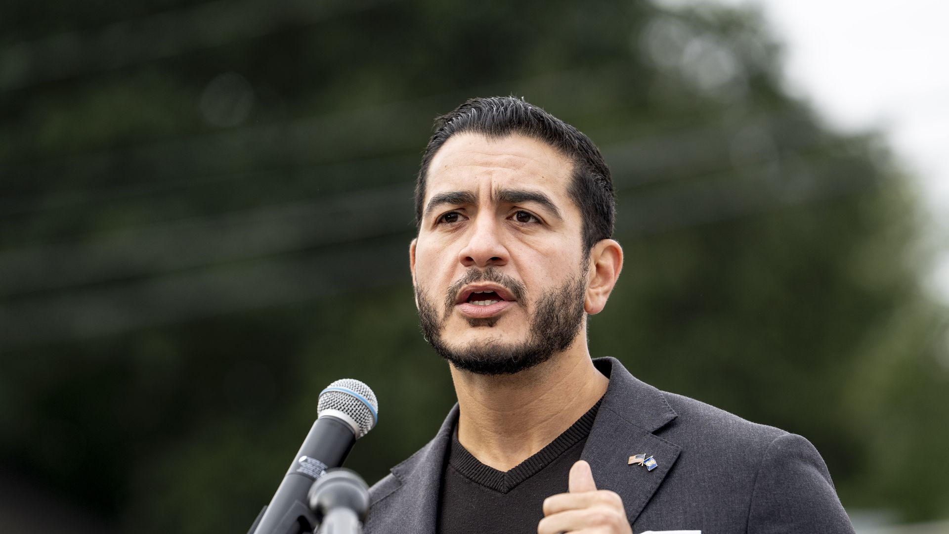 Michigan Democratic Senate candidate Abdul El-Sayed speaks during a press conference on Sept. 22 in Detroit.
