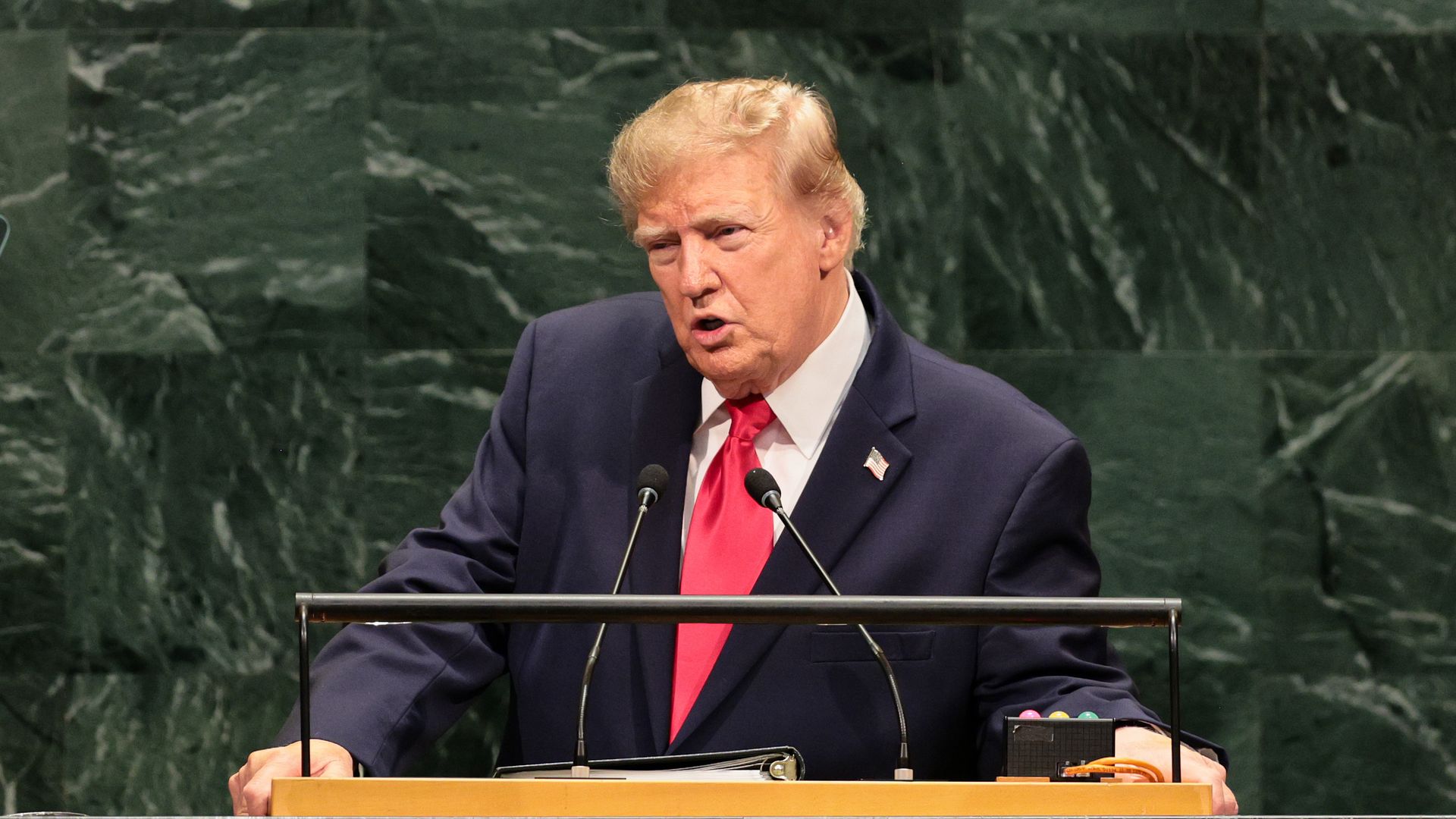 U.S. President Donald Trump speaks during the 81st session of the United Nations (U.N.) General Assembly at U.N. Headquarters on September 22, 2026 in New York City.