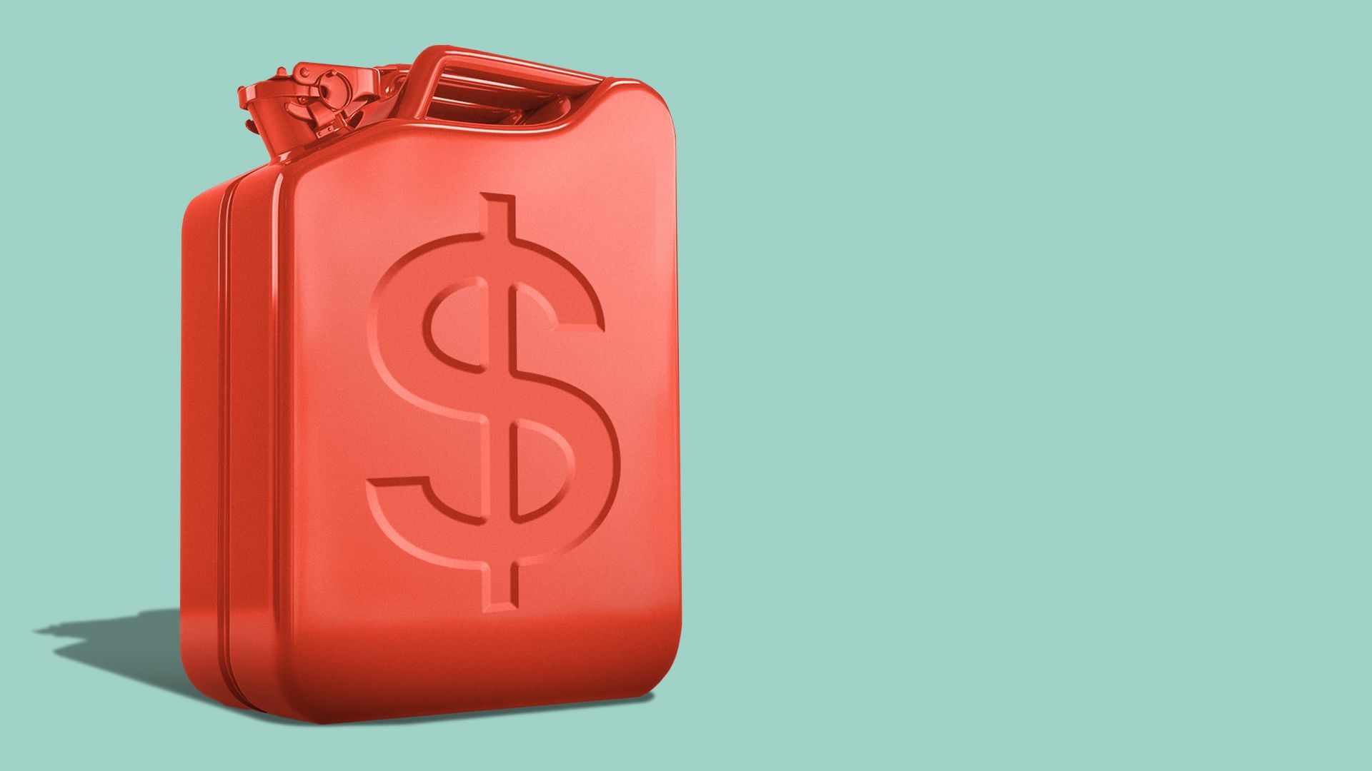 Illustration of a gas can with a dollar sign etched on the side. 