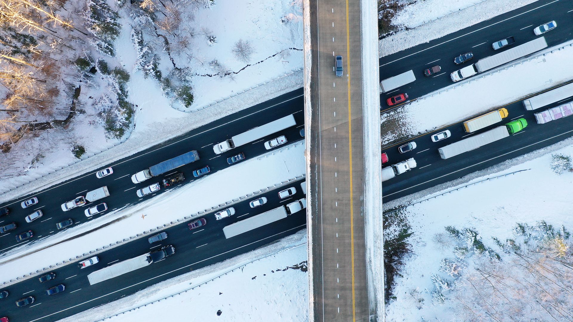 Traffic creeps along Virginia Highway 1.