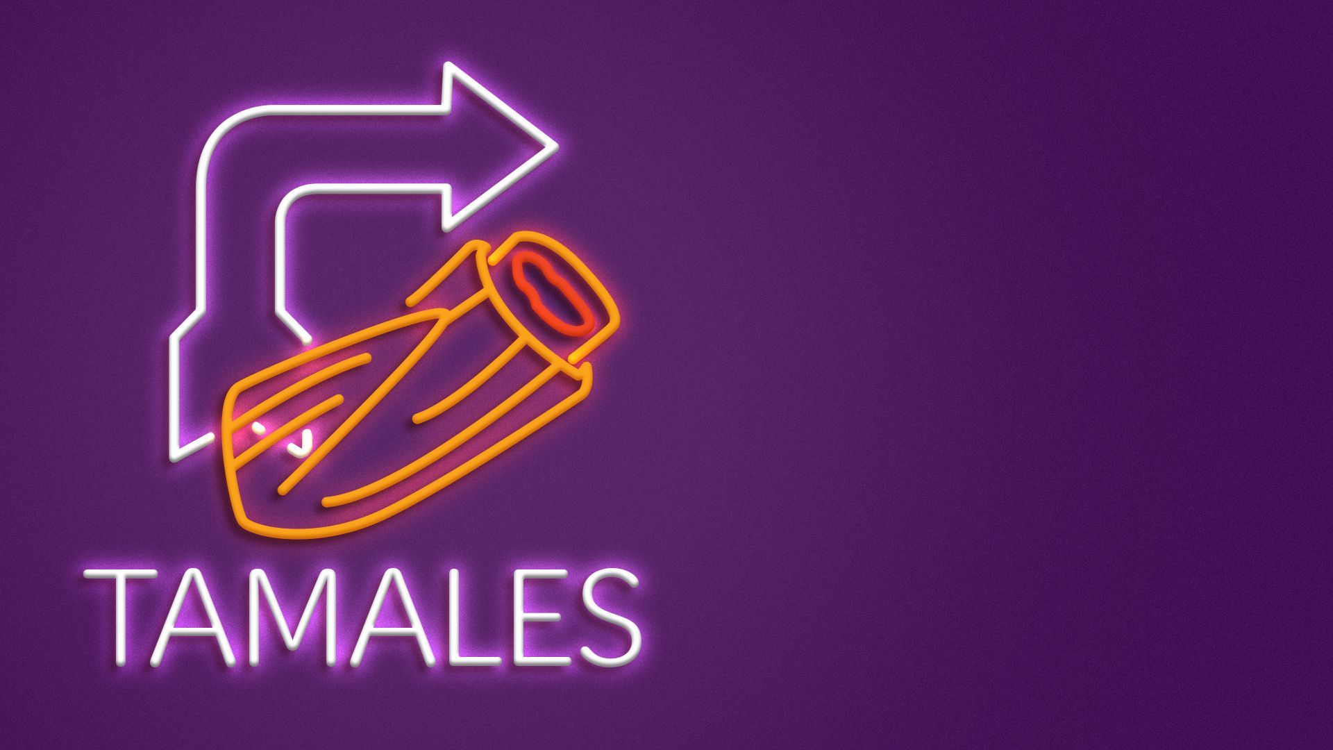 Illustration of a tamales neon sign.