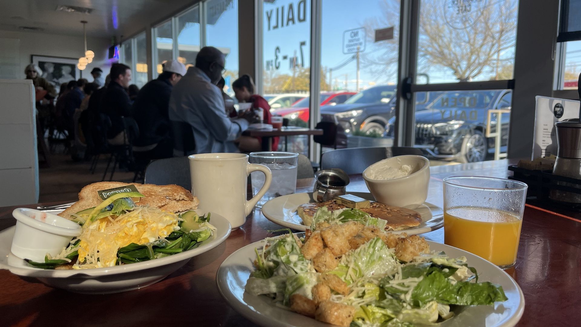 Food at a diner in Austin.