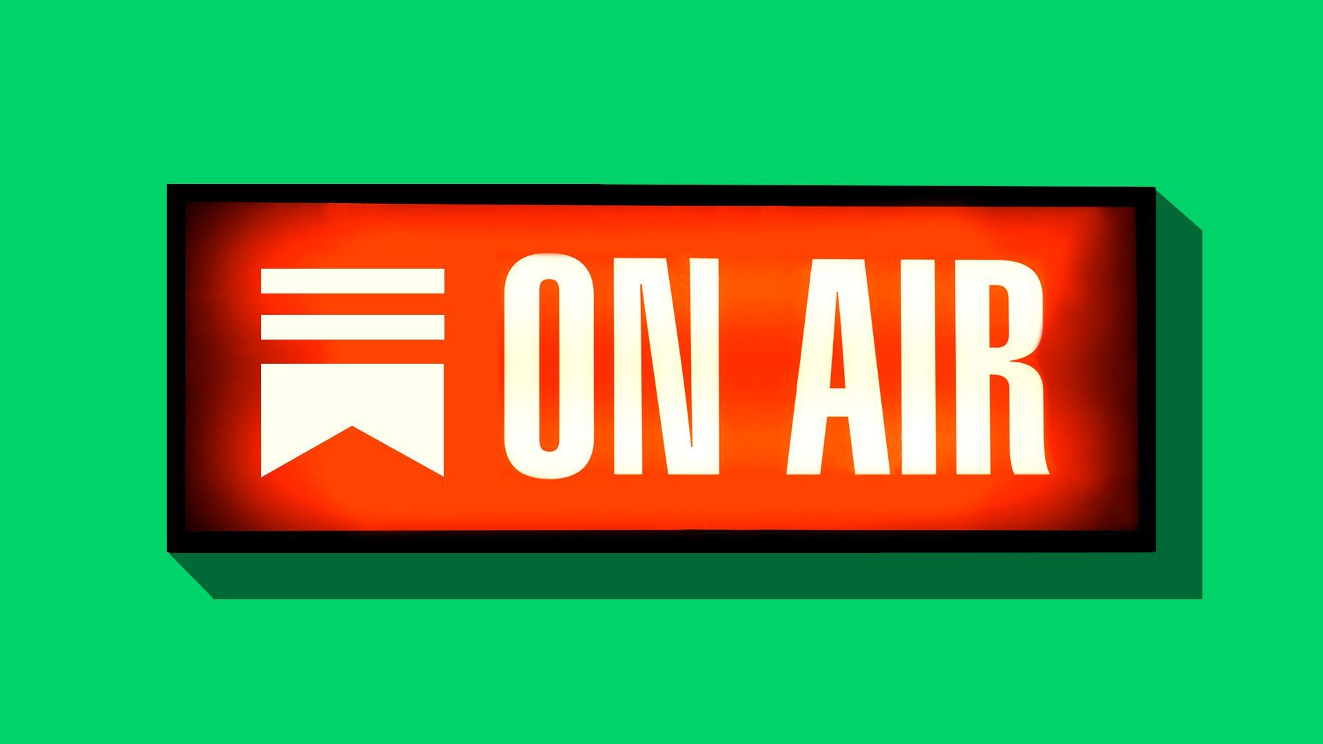 Illustration of the Substack logo on an "On Air" sign. 