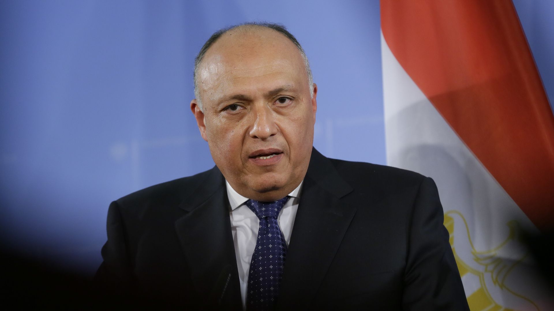  Sameh Shoukry, Foreign Minister of Egypt on January 13, 2016 in Berlin, Germany. 