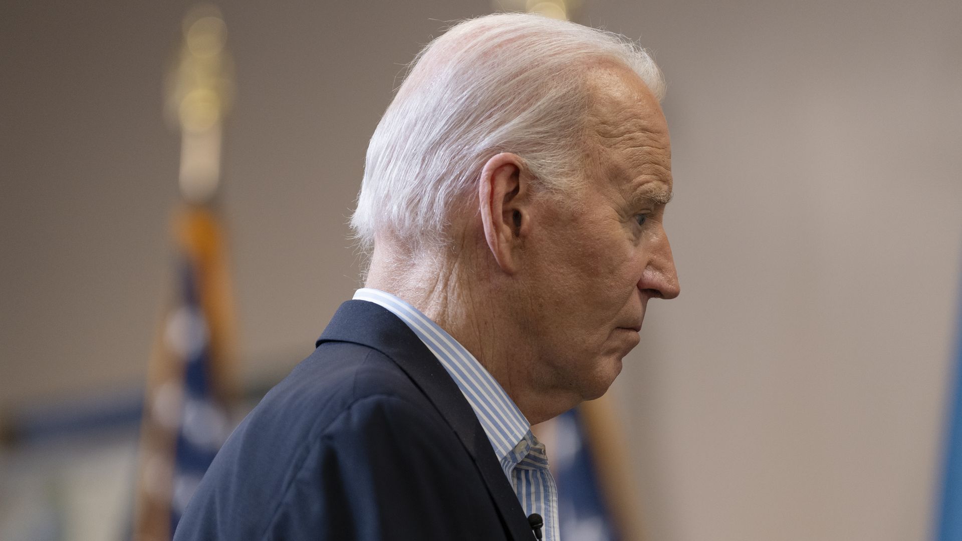 President Joe Biden listens to a presentation about immigration and border security at the Brownsville Station on February 29, 2024 in Olmito, Texas.