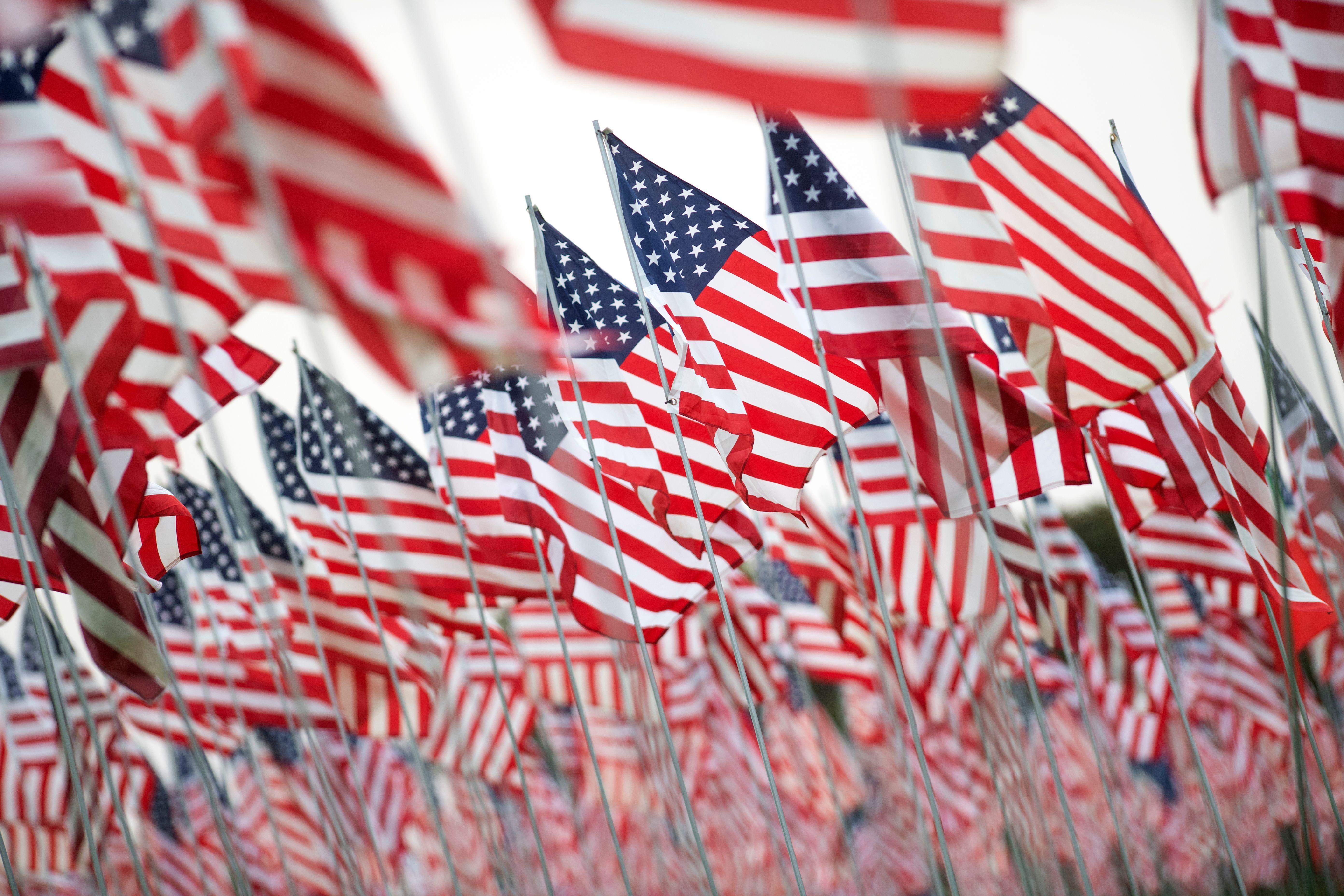 Around 3,000 flags at a 9/11 memorial at Pepperdine University in Malibu, California.