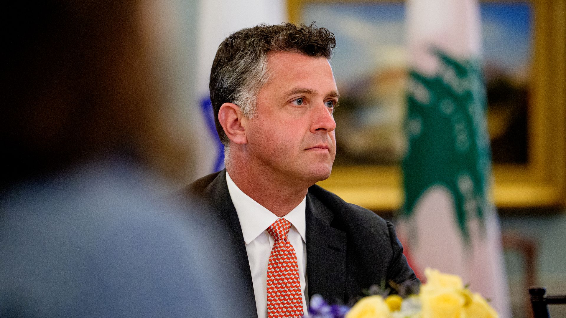 Michael Needham attends peace negotiations between Israel and Lebanon at the State Department in D.C. last month.