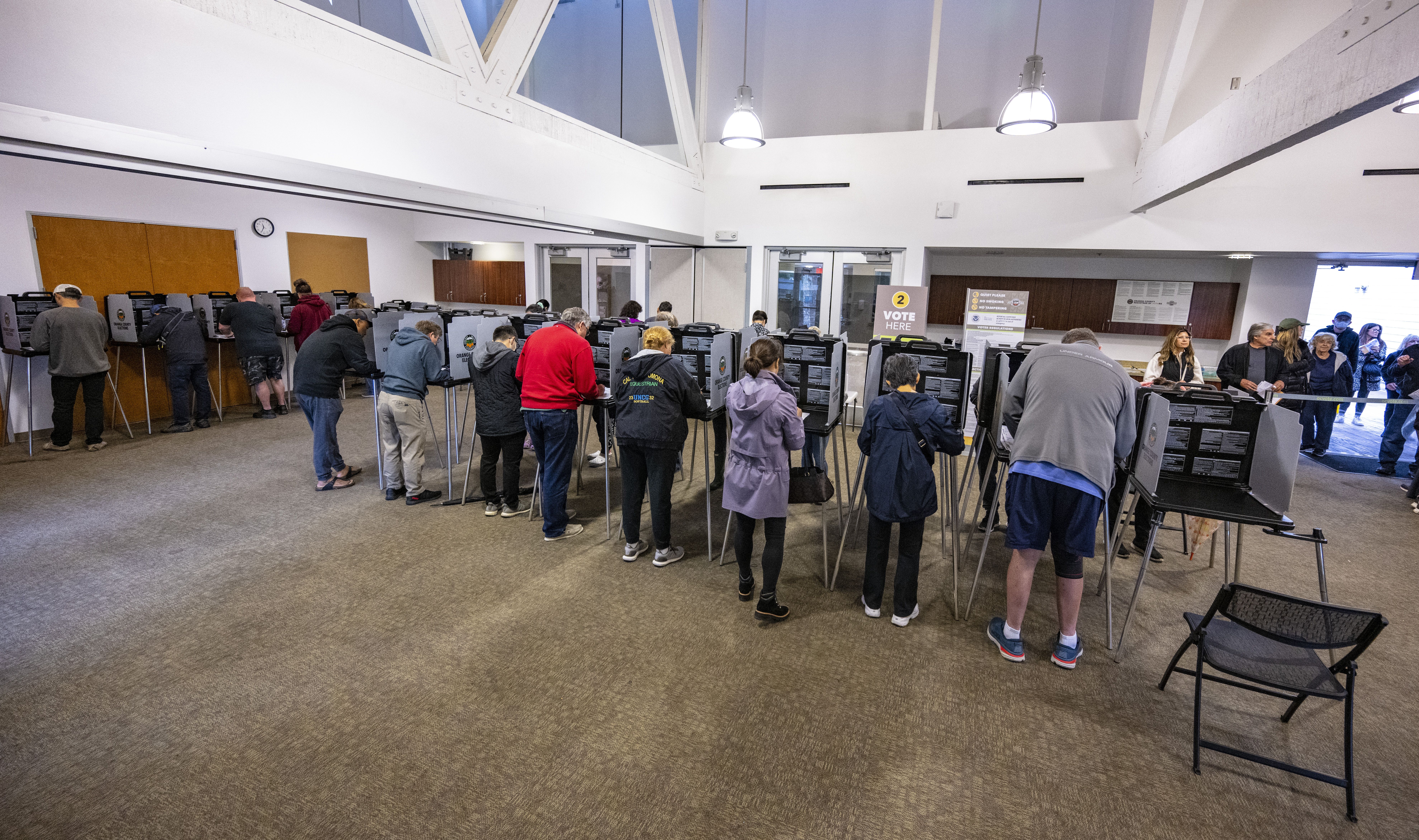 With a line out the door, every station was filled with voters as they cast their ballots late morning for the midterm election.