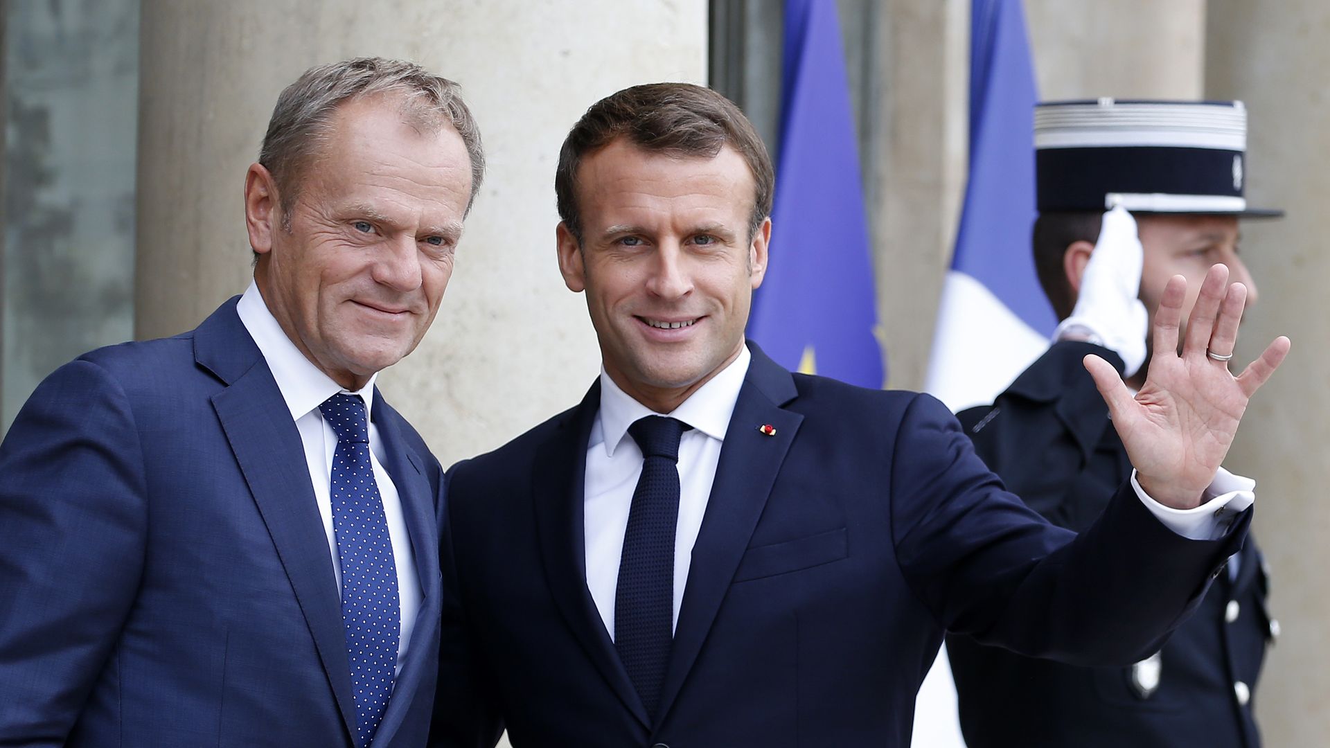 Donald Tusk and Emmanuel Macron