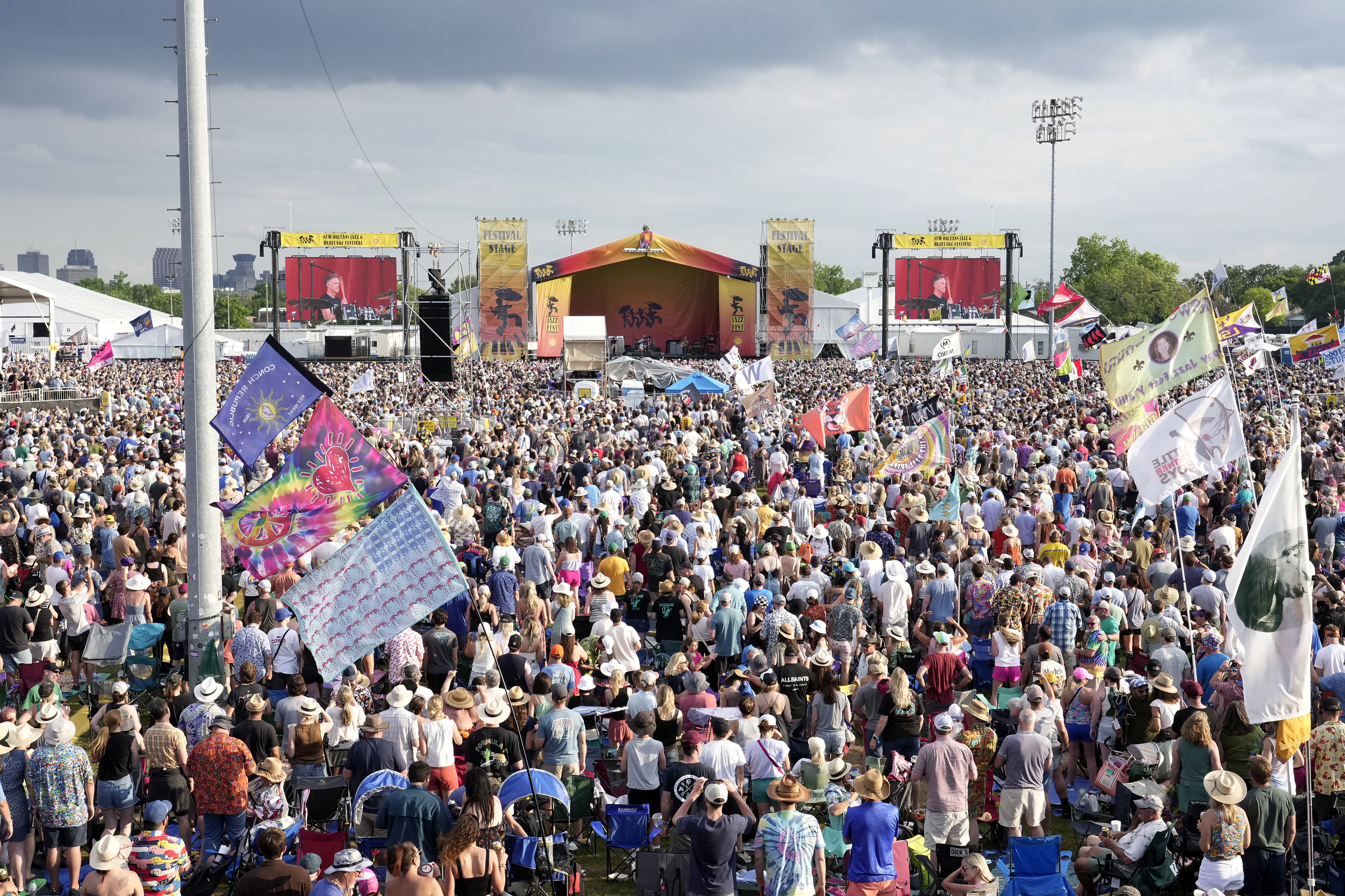 Image shows a large crowd at Jazz Fest.
