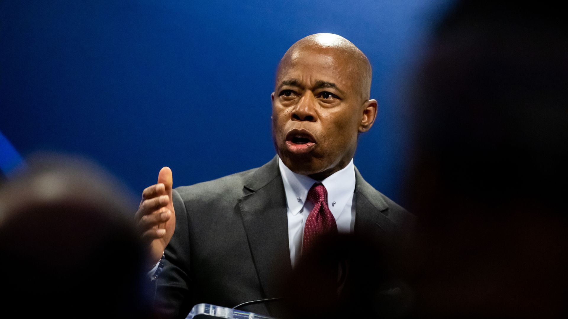 New York City Mayor Eric Adams speaking in September 2022.