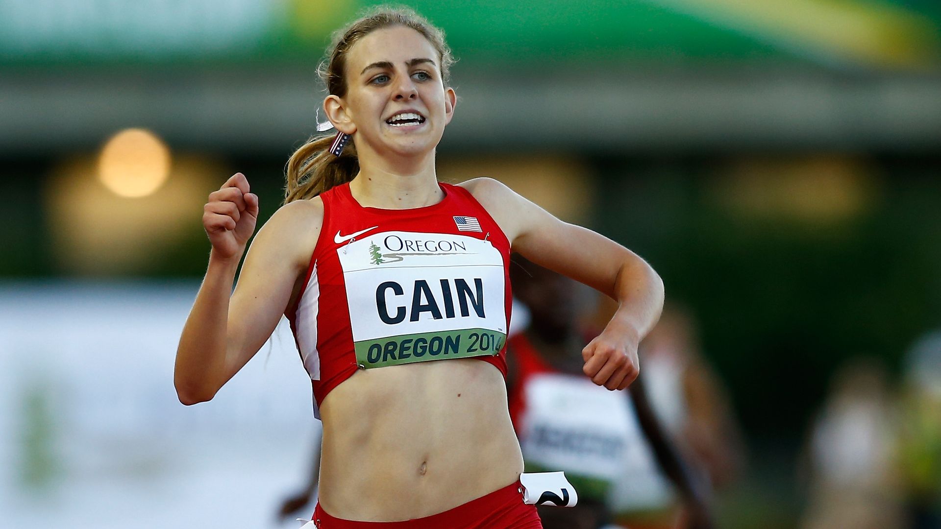 Mary Cain of the U.S. runs during the 3000m final during day three of the IAAF World Junior Championships at Hayward Field on July 24, 2014 in Eugene, Oregon. 