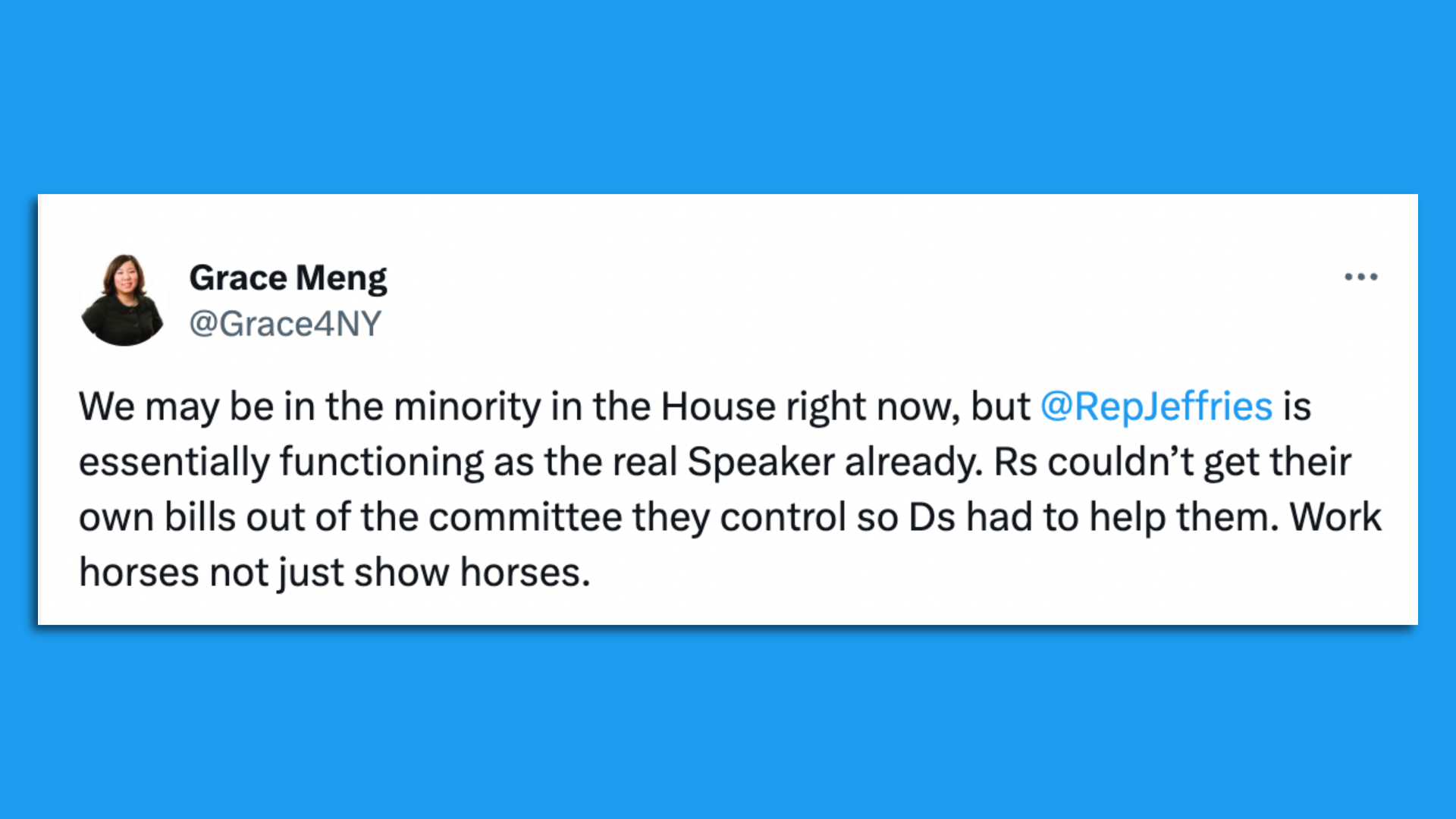 Tweet by Rep. Grace Meng